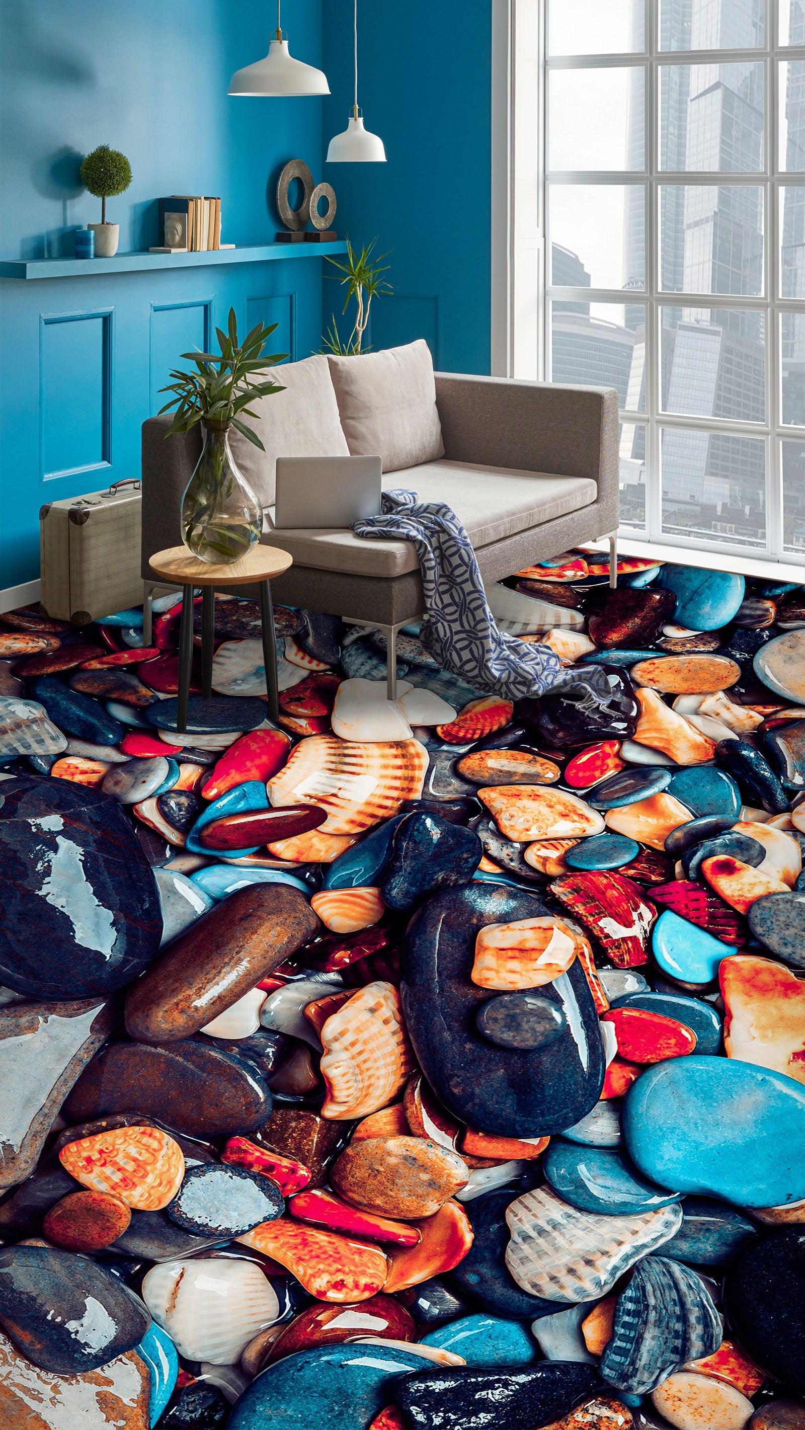 3D Rich Colored Stones 892 Floor Mural Wallpaper Murals Rug & Mat Print Epoxy waterproof bath floor