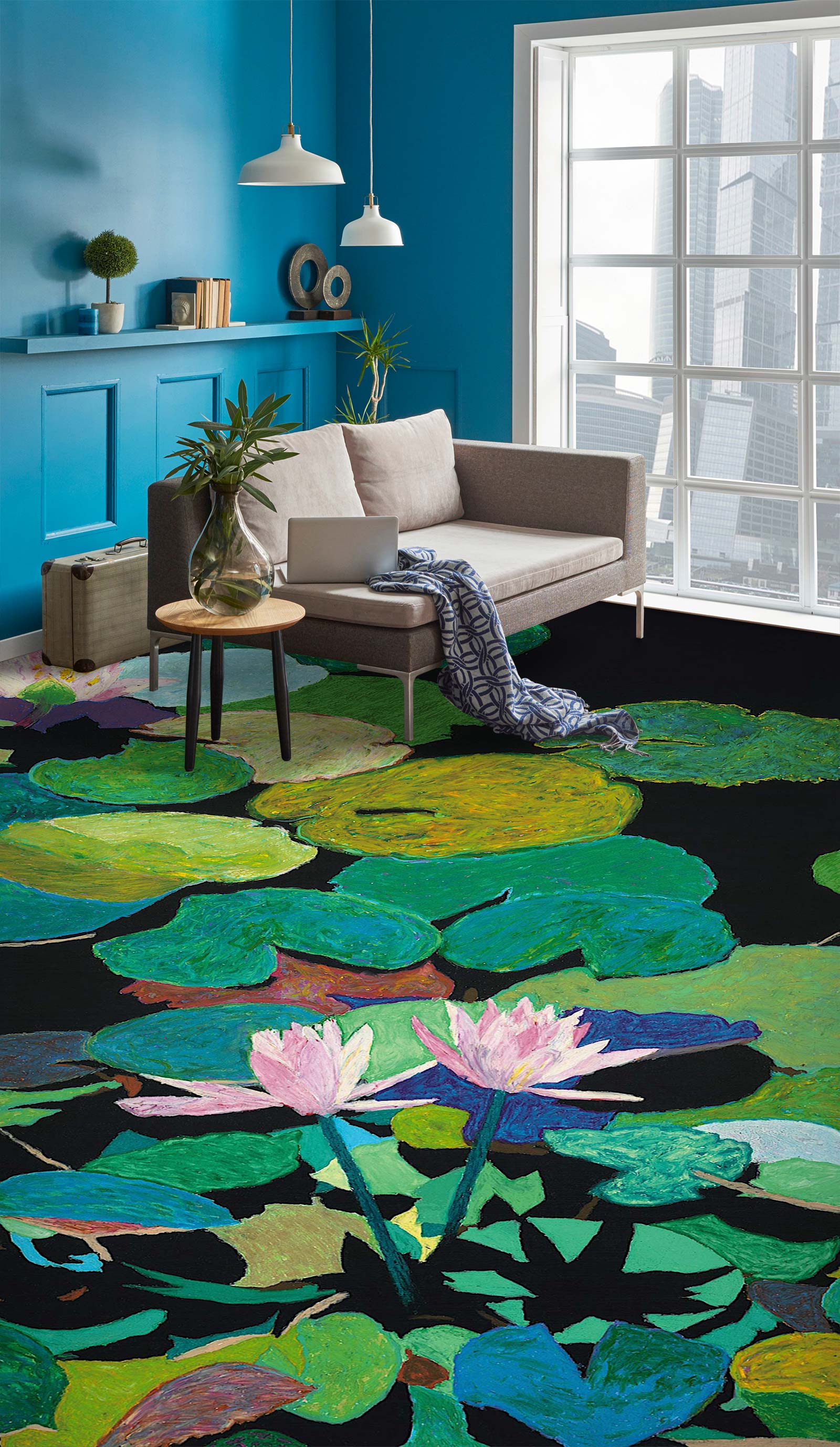 3D Lotus Pond 96114 Allan P. Friedlander Floor Mural Wallpaper Murals Self-Adhesive Removable Print Epoxy