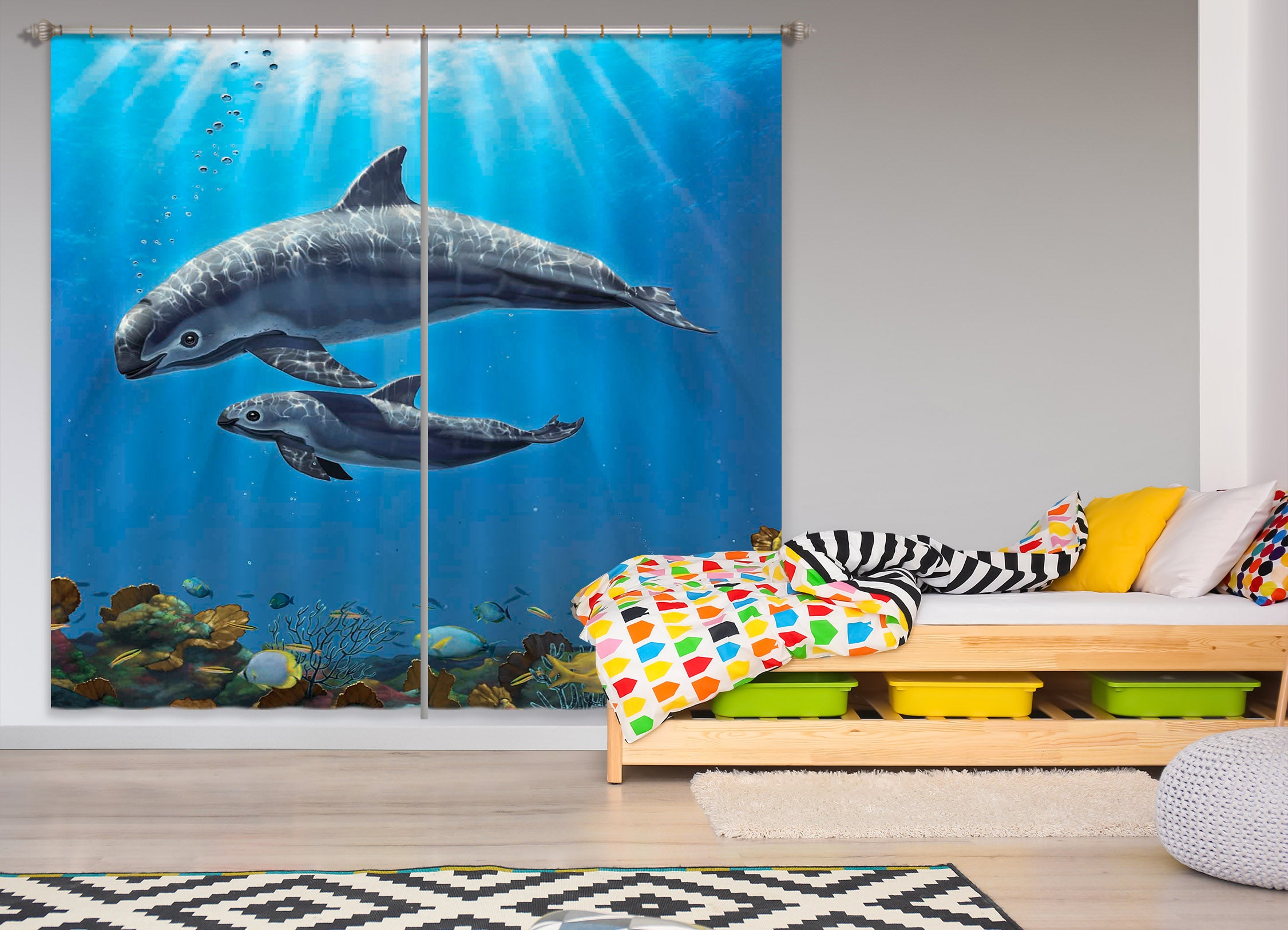 3D Vaquita Critically Endangered 090 Vincent Hie Curtain Curtains Drapes