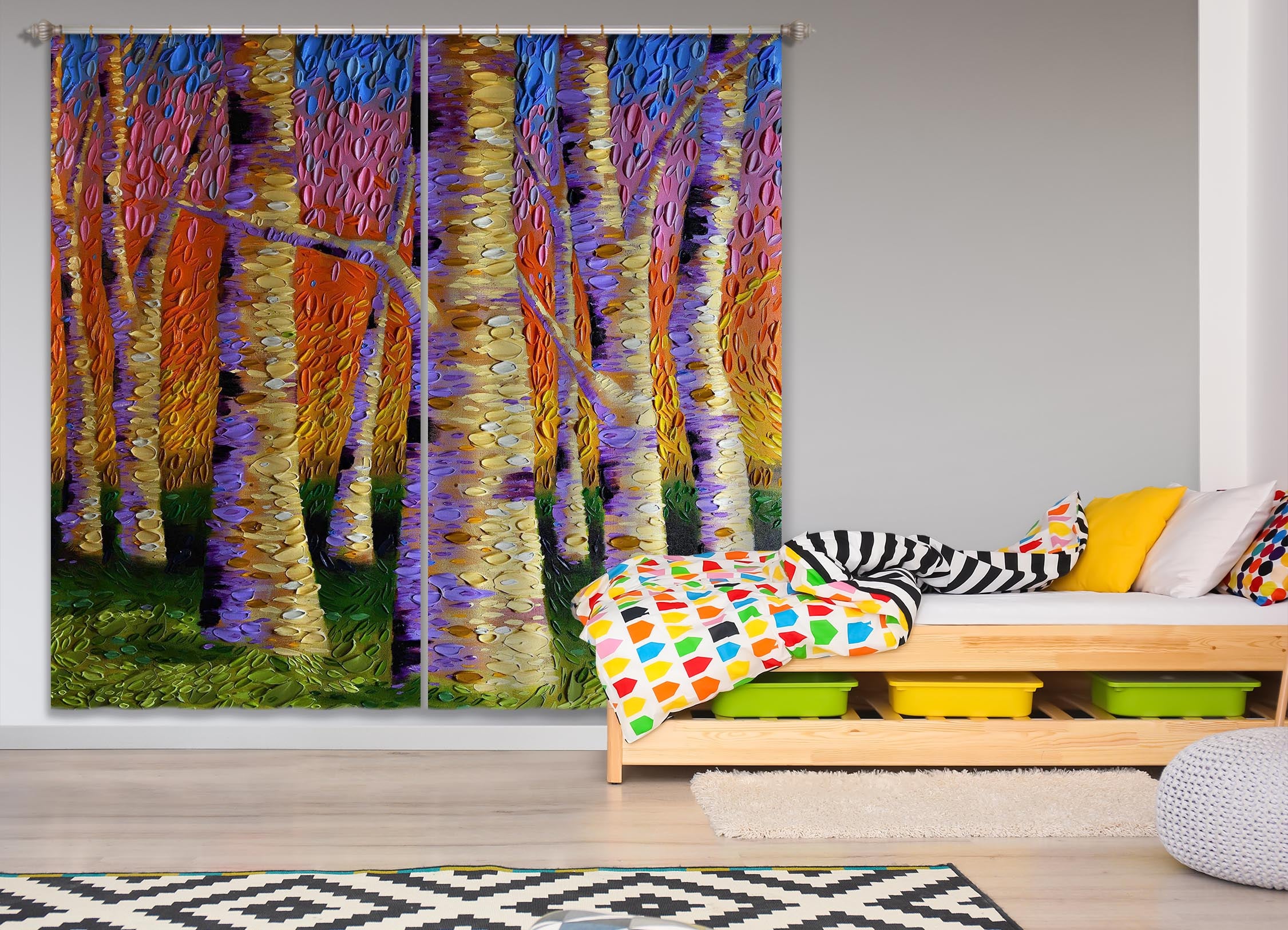 3D Rainbow Connection 057 Dena Tollefson Curtain Curtains Drapes