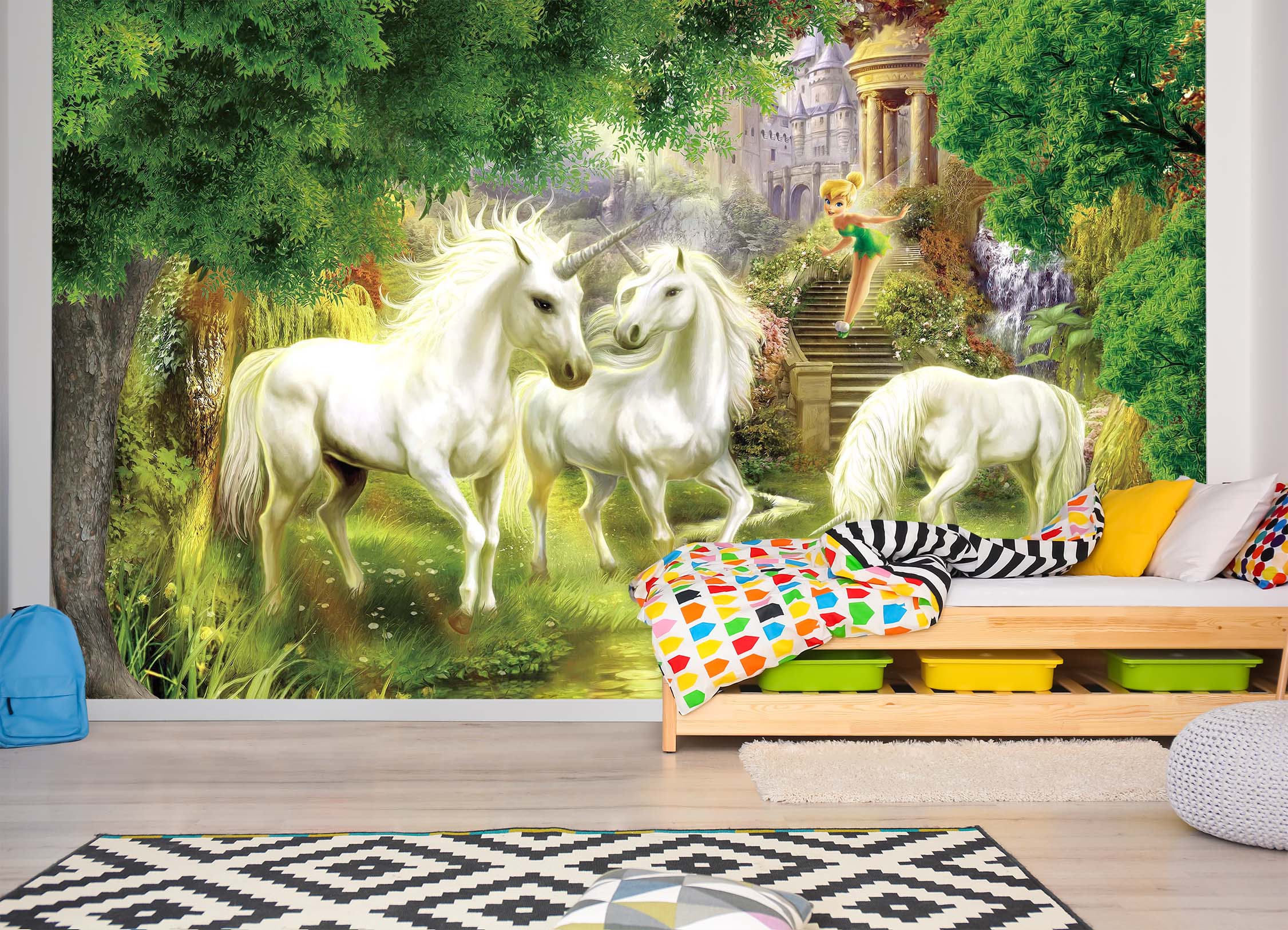 3D White Unicorn 011 Wall Murals Wallpaper AJ Wallpaper 2