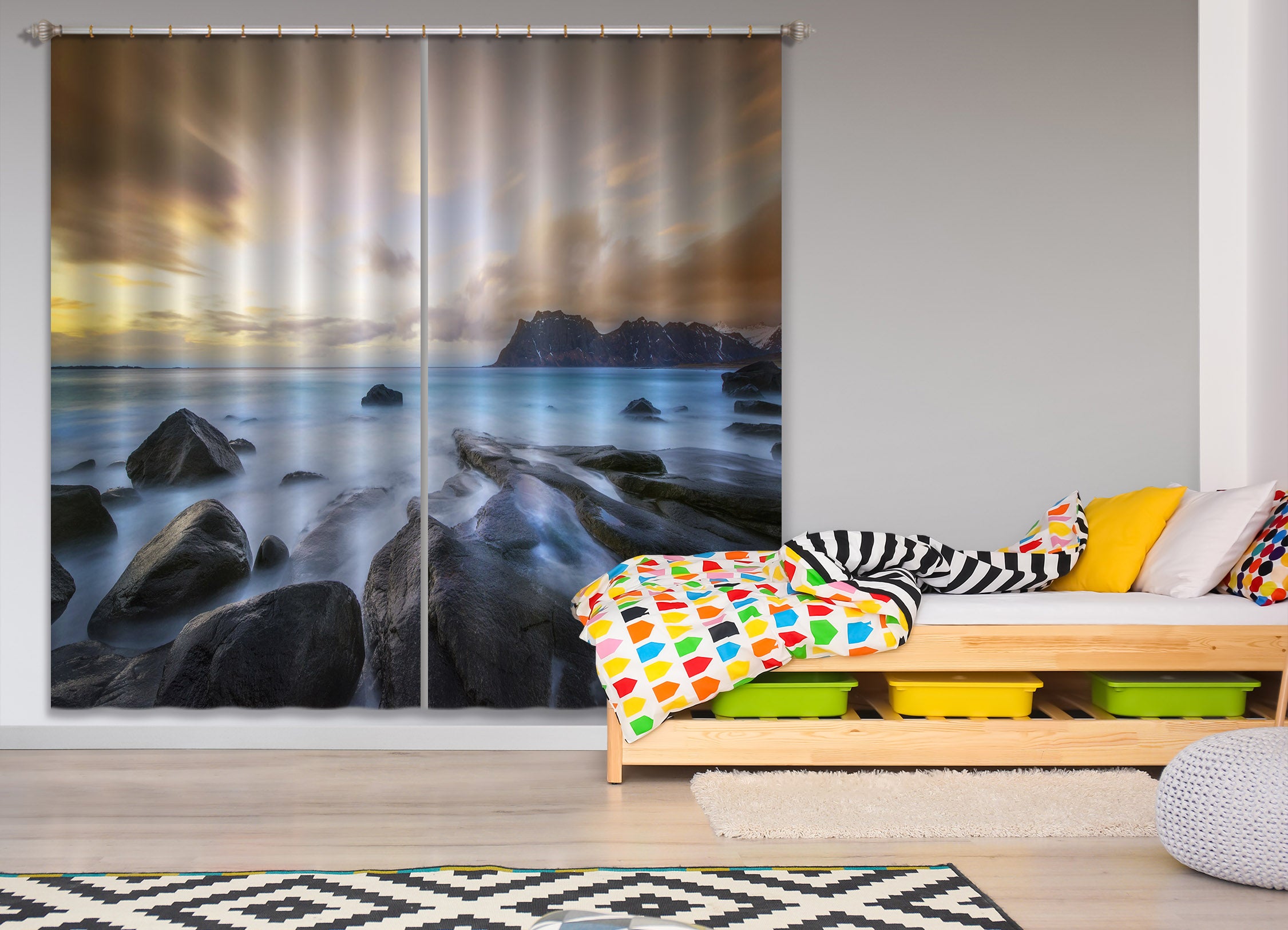 3D River Stones 143 Marco Carmassi Curtain Curtains Drapes