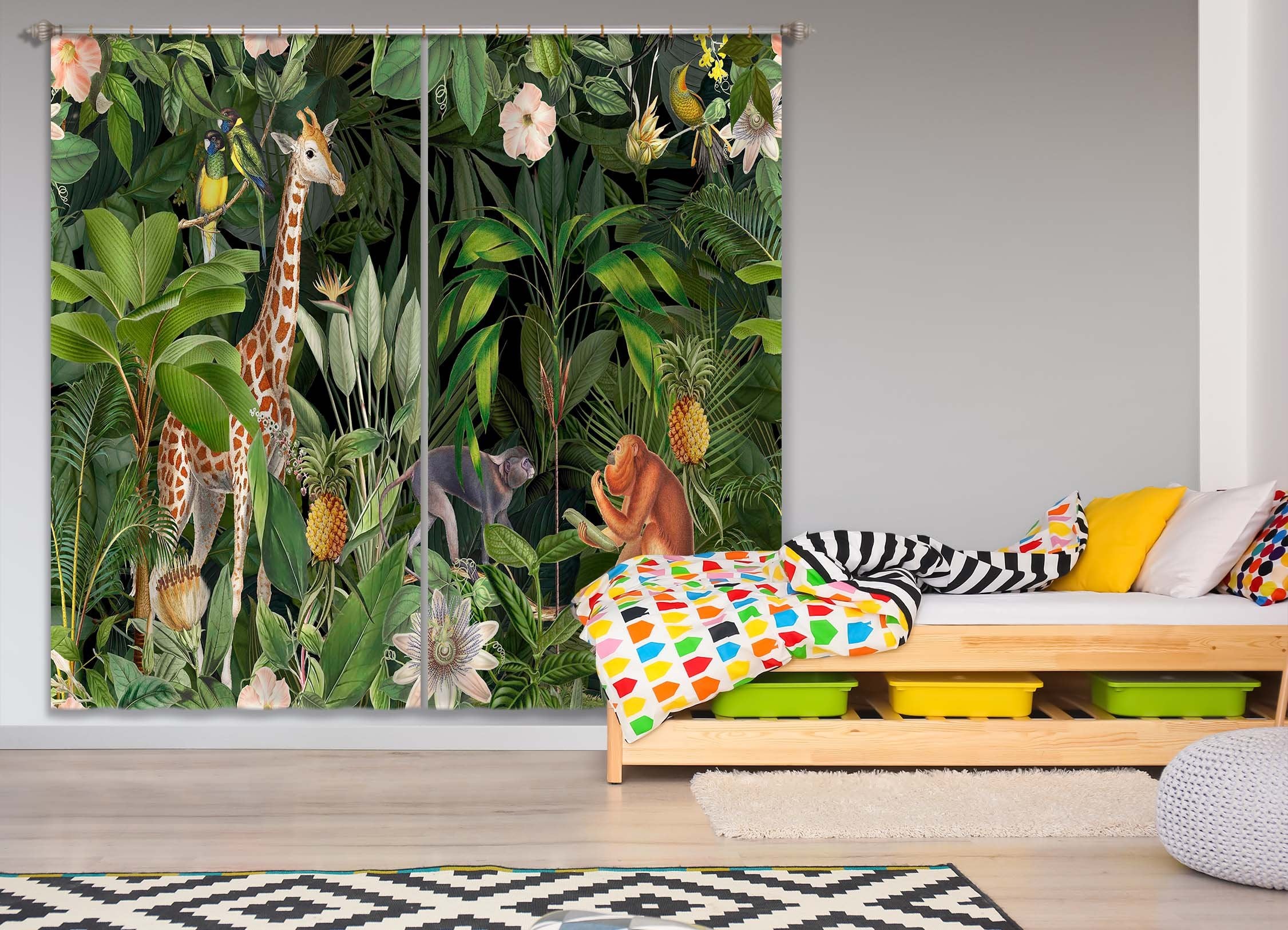 3D Animal Home 076 Andrea haase Curtain Curtains Drapes Wallpaper AJ Wallpaper