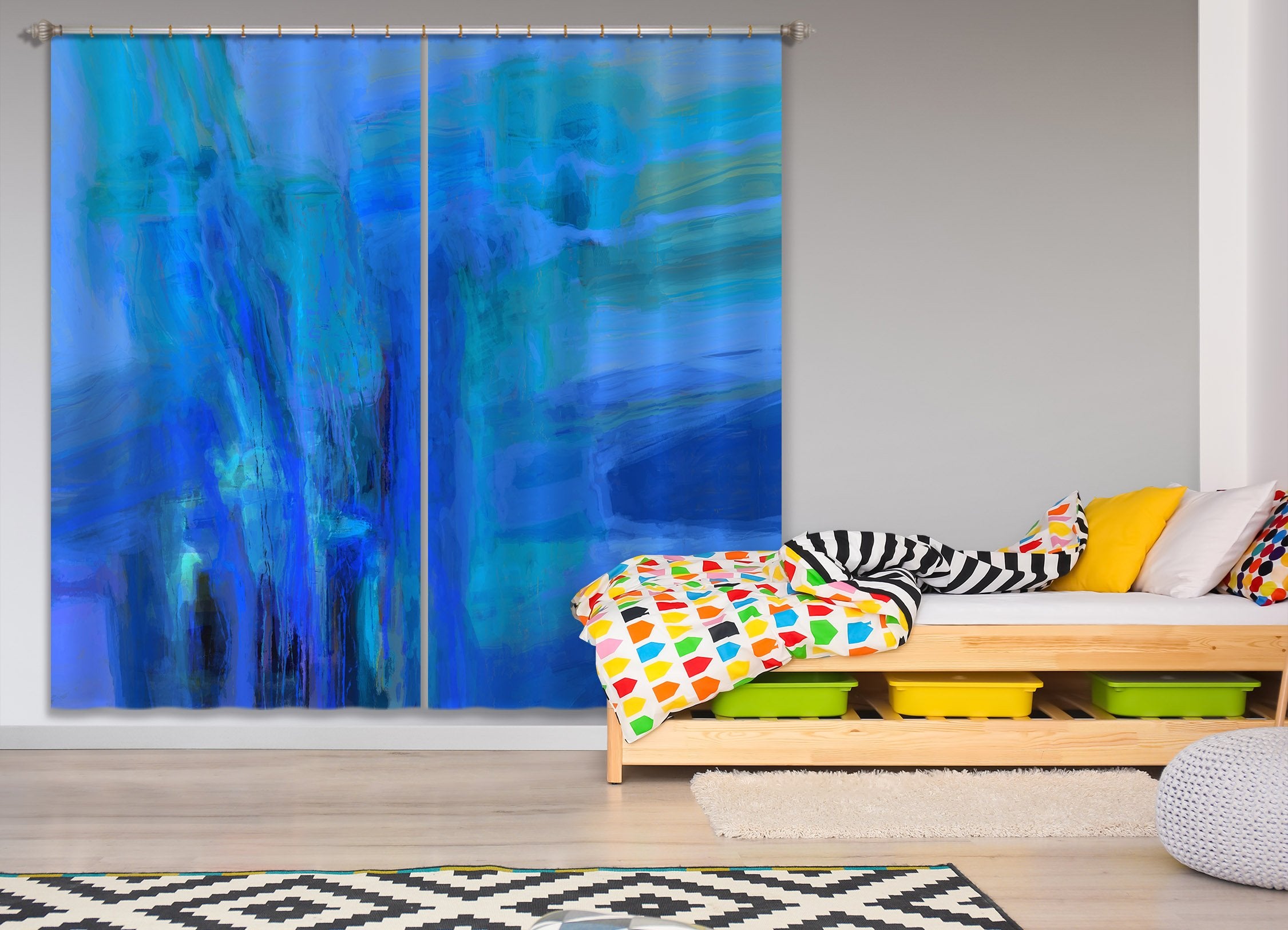 3D Blue Dream 060 Michael Tienhaara Curtain Curtains Drapes Wallpaper AJ Wallpaper