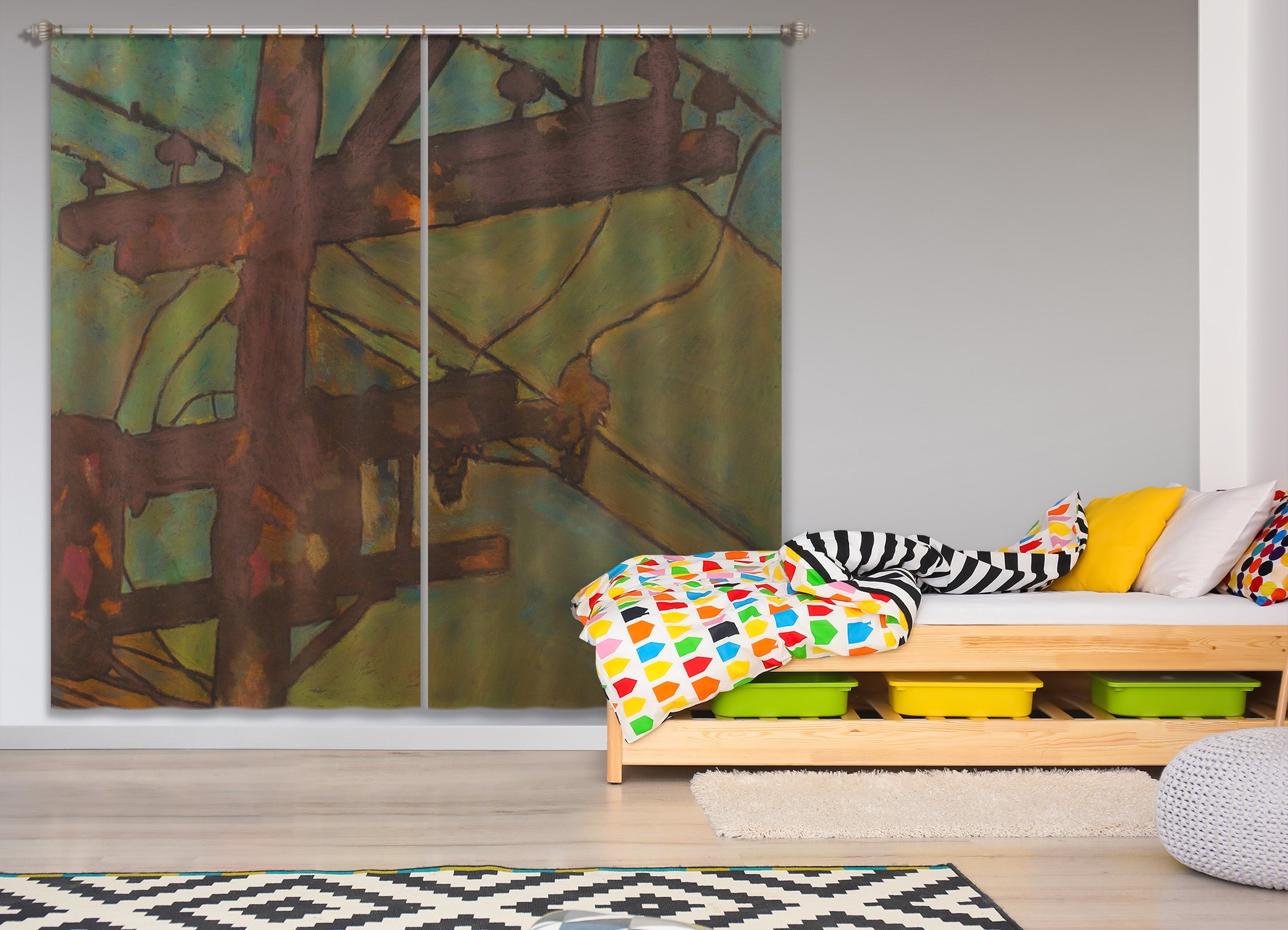 3D Wooden Frame 228 Allan P. Friedlander Curtain Curtains Drapes