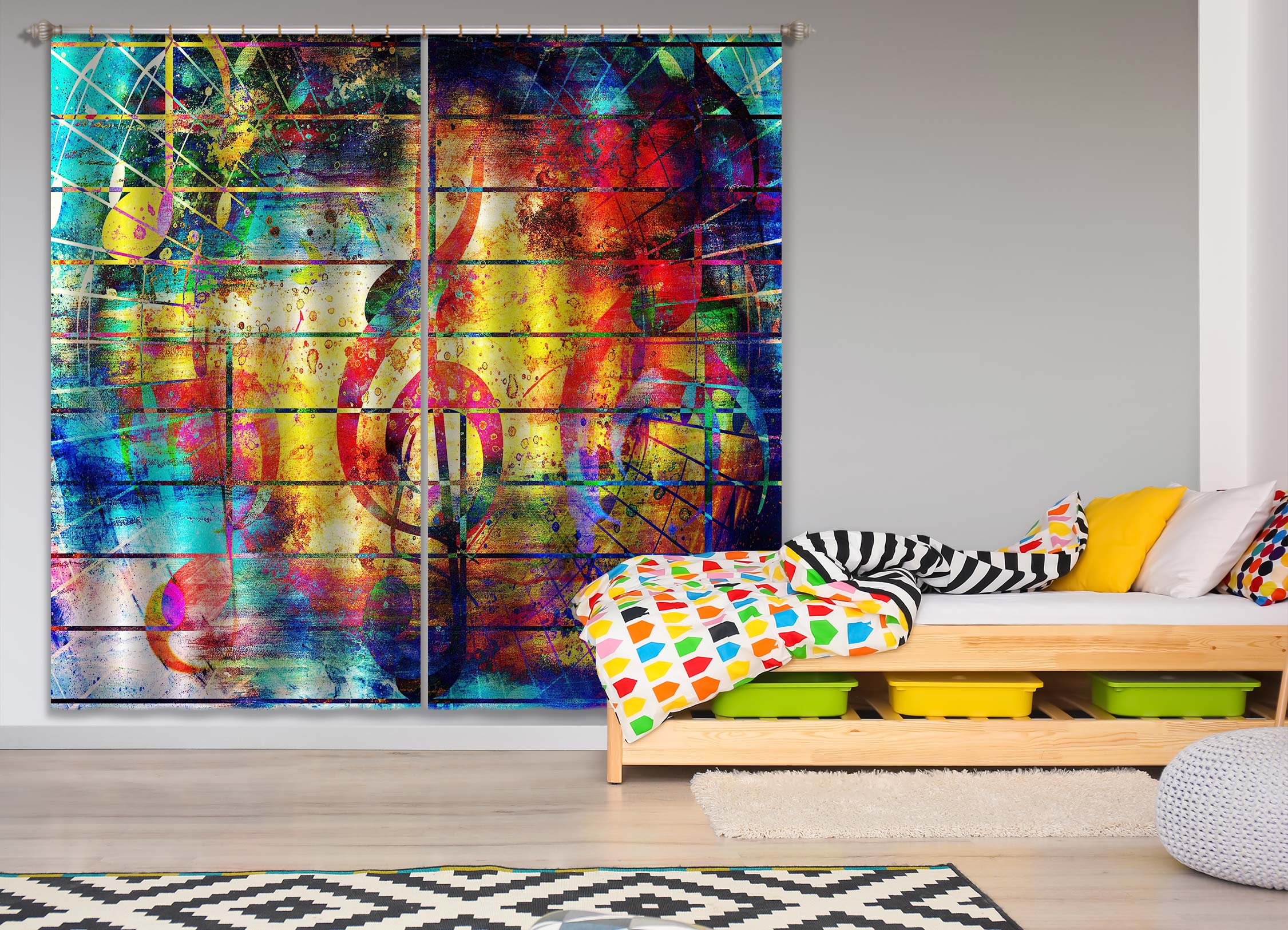 3D Musical Note 040 Curtains Drapes