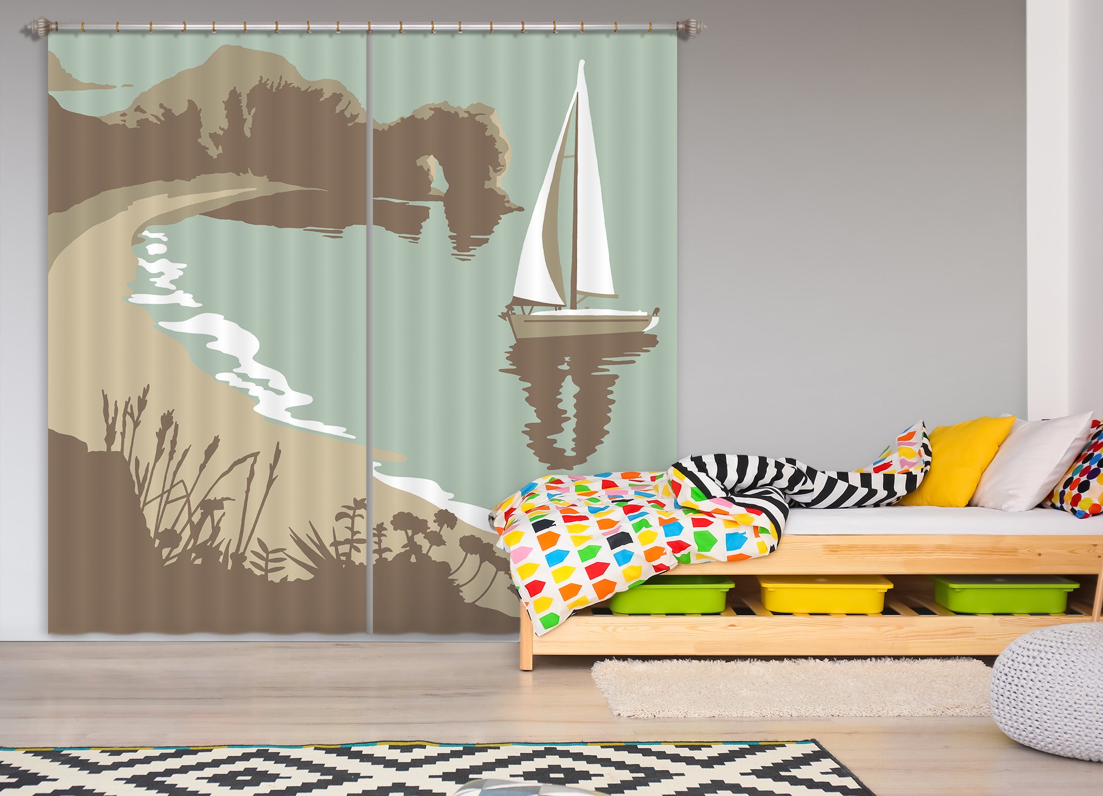 3D Durdle Door 113 Steve Read Curtain Curtains Drapes