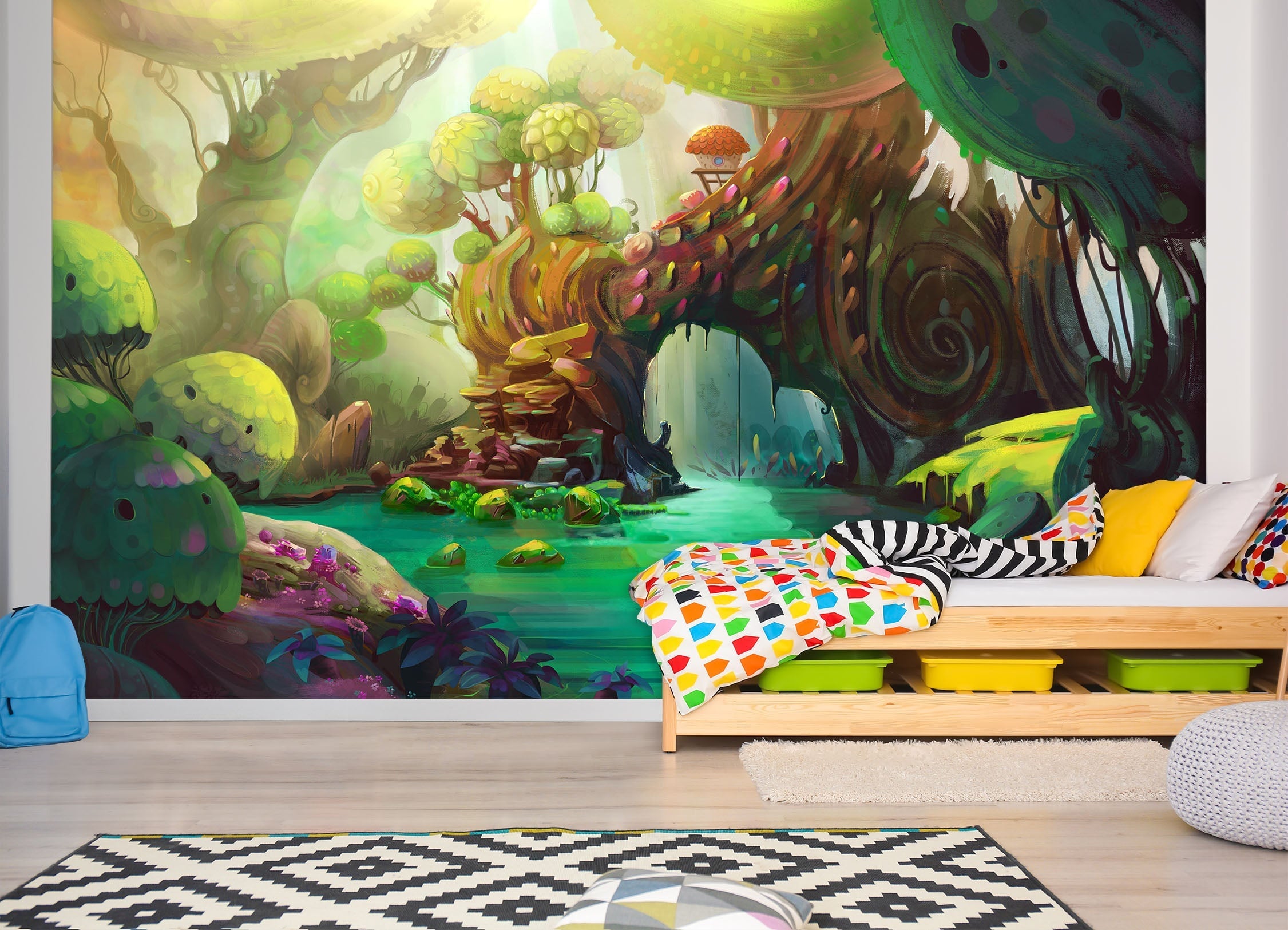 3D Hand Drawn Forest 058 Wall Murals Wallpaper AJ Wallpaper 2