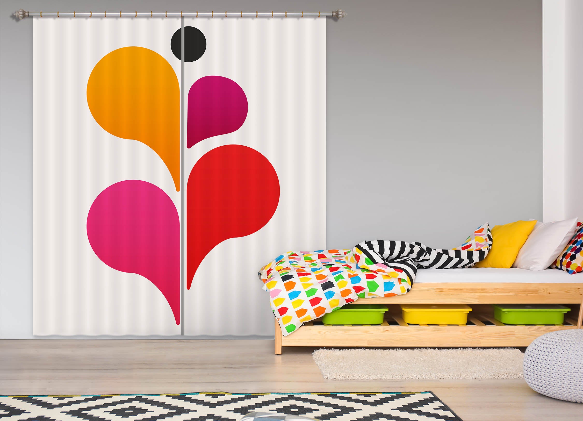 3D Abstract Dancer 1003 Boris Draschoff Curtain Curtains Drapes