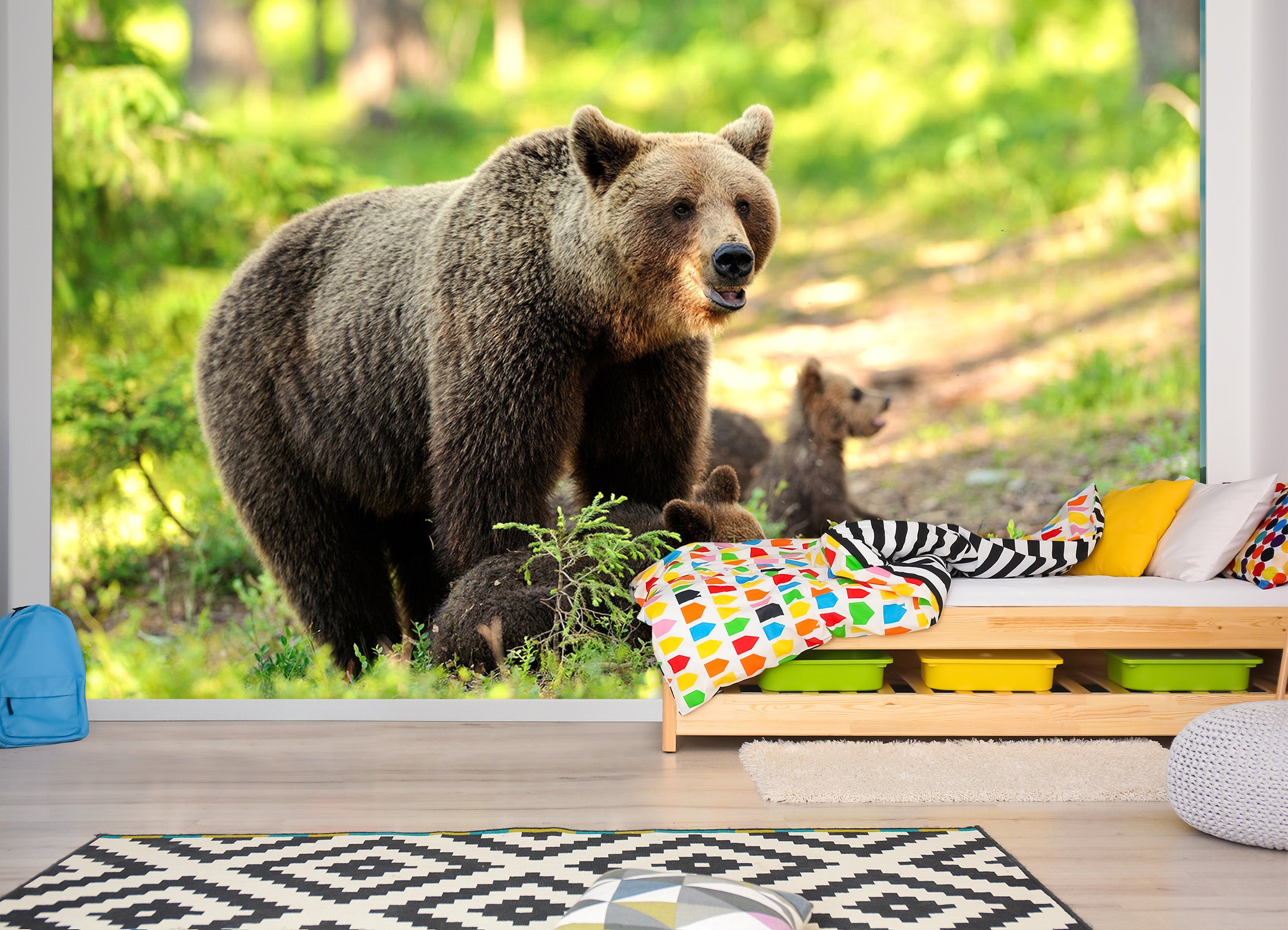 3D Black Bear 331 Wall Murals