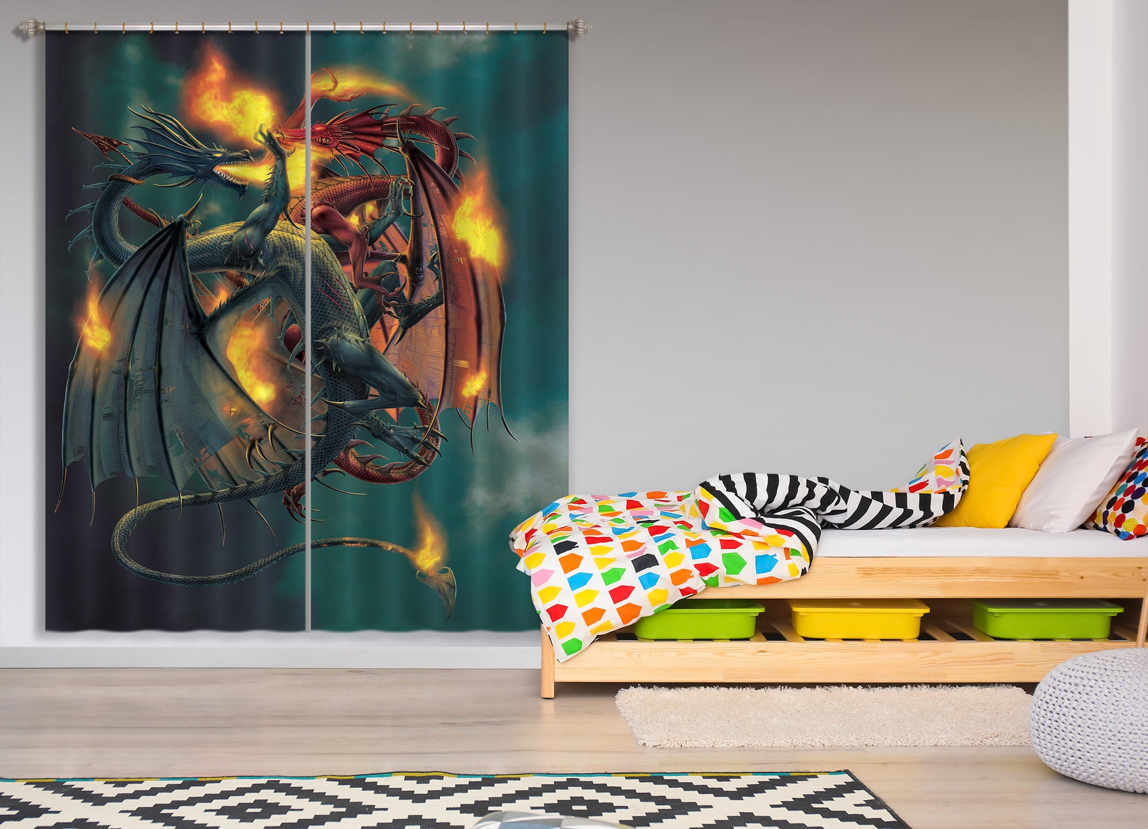 3D Clash Of The Titans 023 Vincent Hie Curtain Curtains Drapes