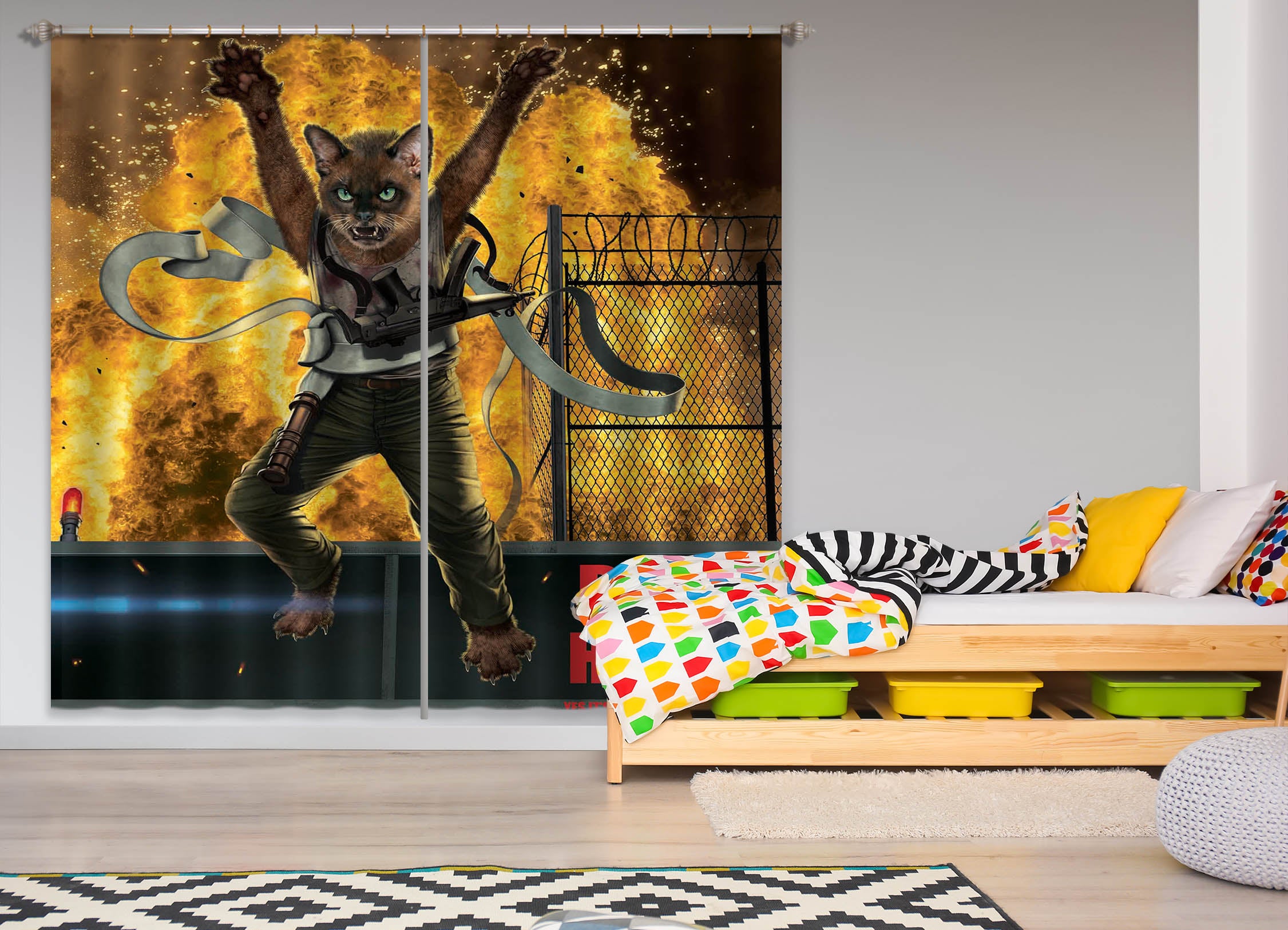 3D Paw Hard 058 Vincent Hie Curtain Curtains Drapes