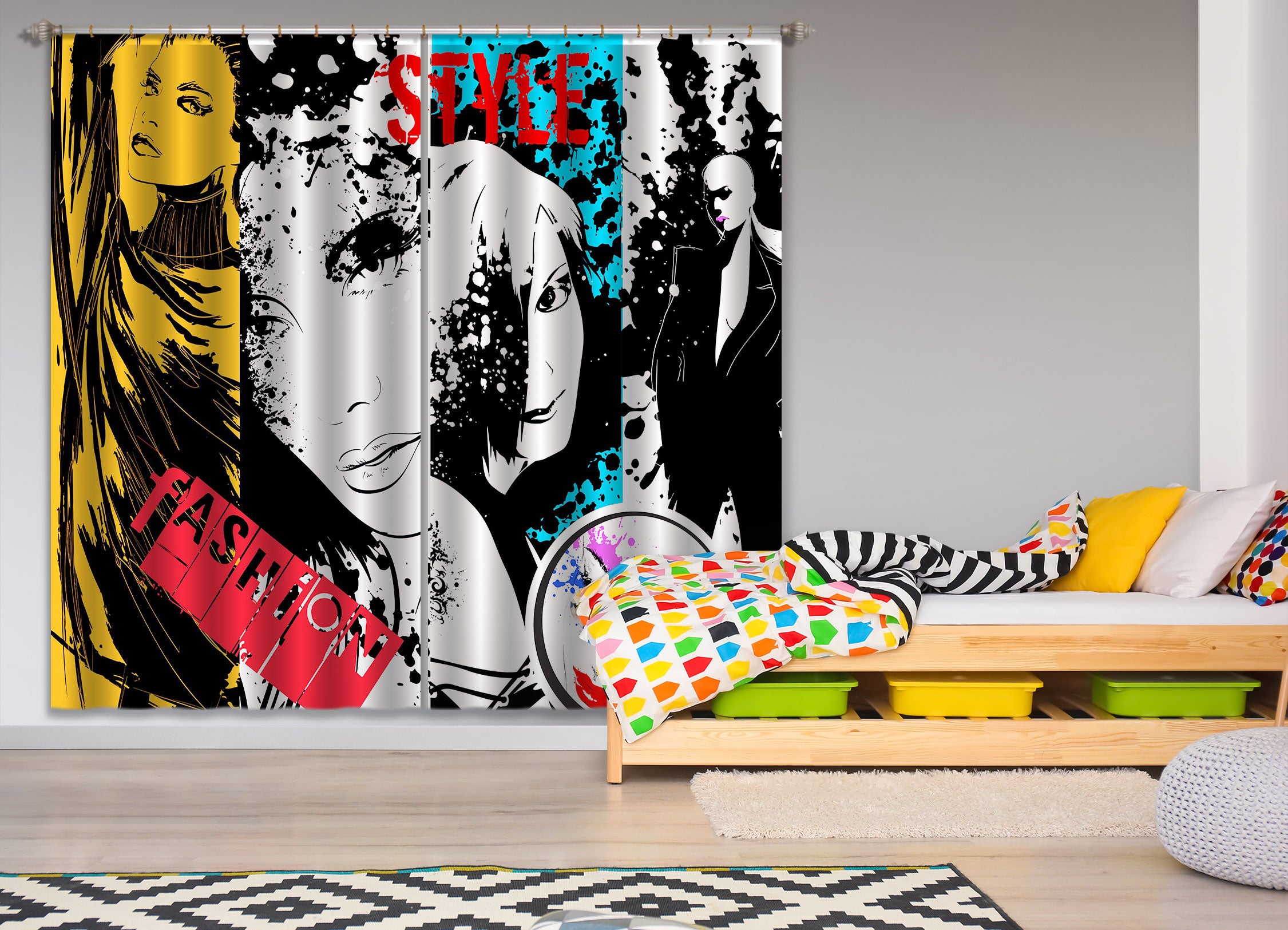 3D Poster Woman 059 Curtains Drapes