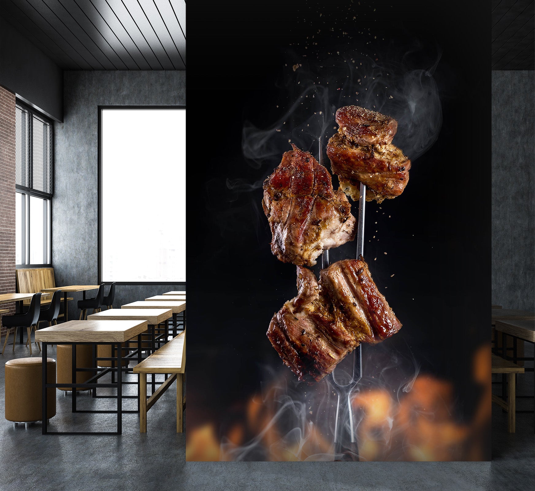 3D Charcoal Roast Beef 865 Wall Murals