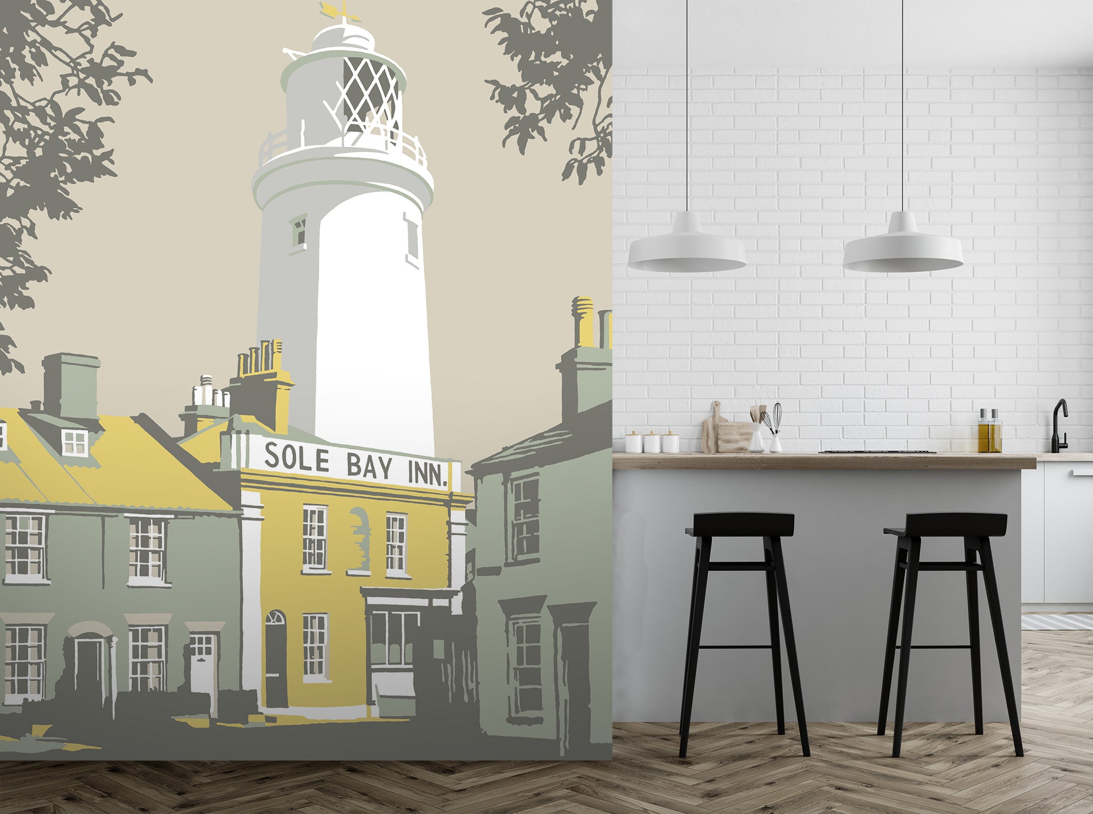 3D Sole Bay Inn 1055 Steve Read Wall Mural Wall Murals