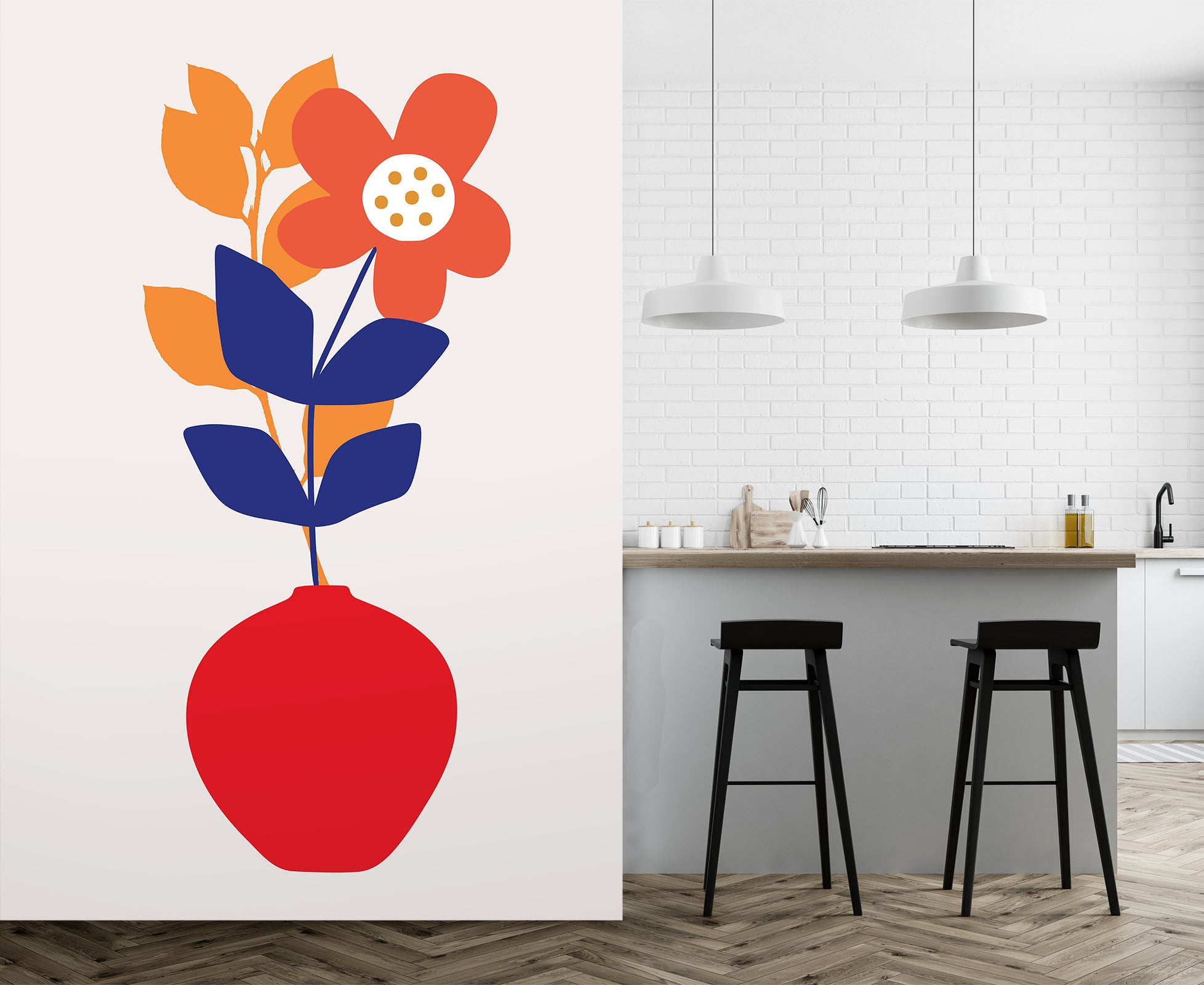 3D Painted Flowers 1528 Boris Draschoff Wall Mural Wall Murals