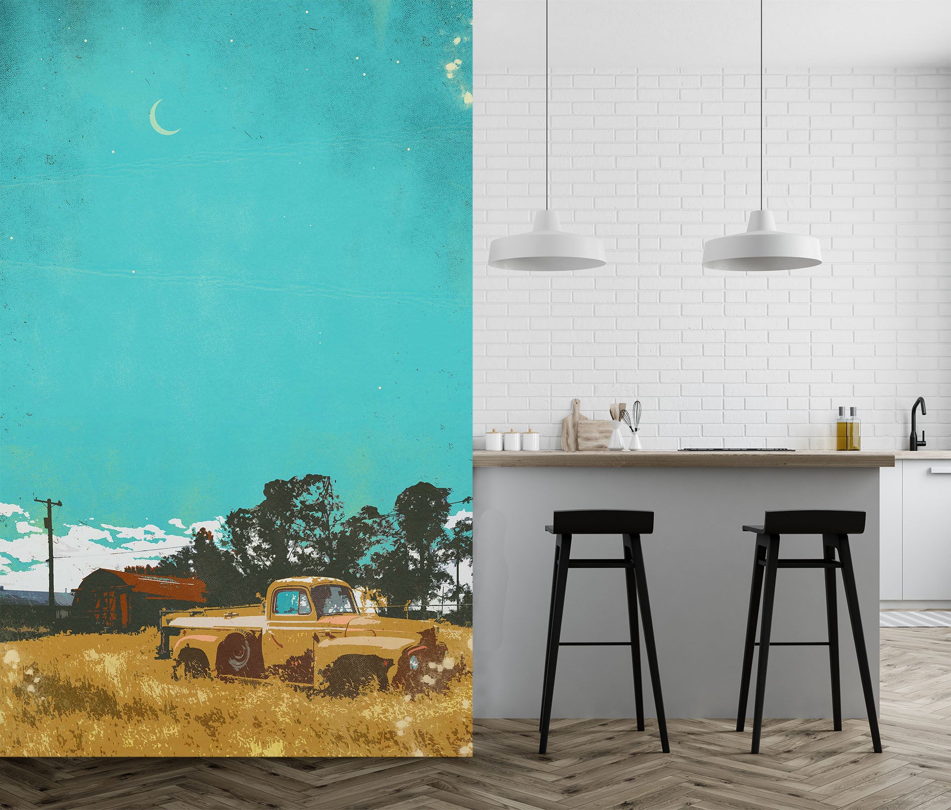 3D Field Truck 1403 Showdeer Wall Mural Wall Murals