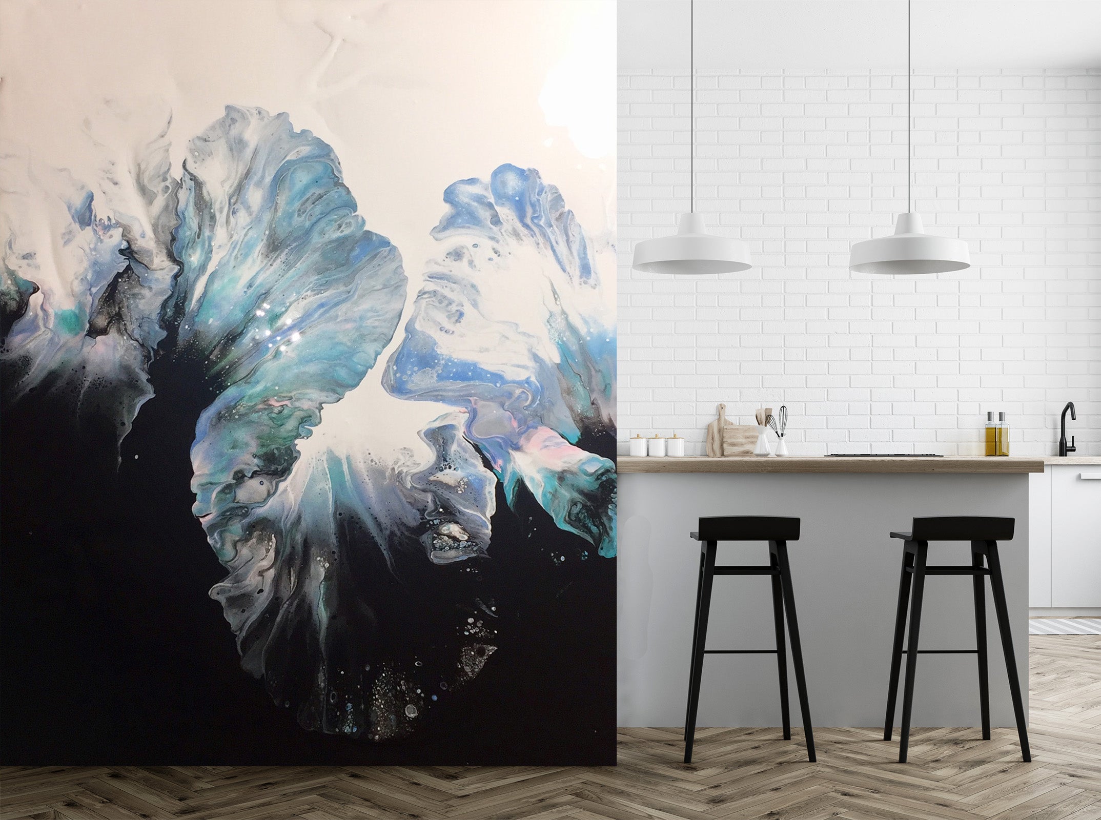 3D Black Light Blue Texture 40038 Valerie Latrice Wall Mural Wall Murals