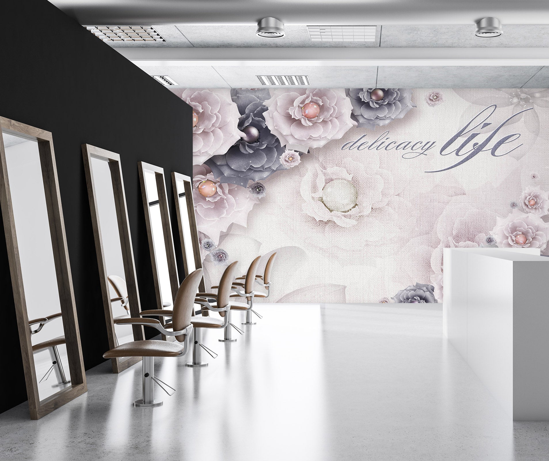 3D Pearl Flower 1468 Wall Murals
