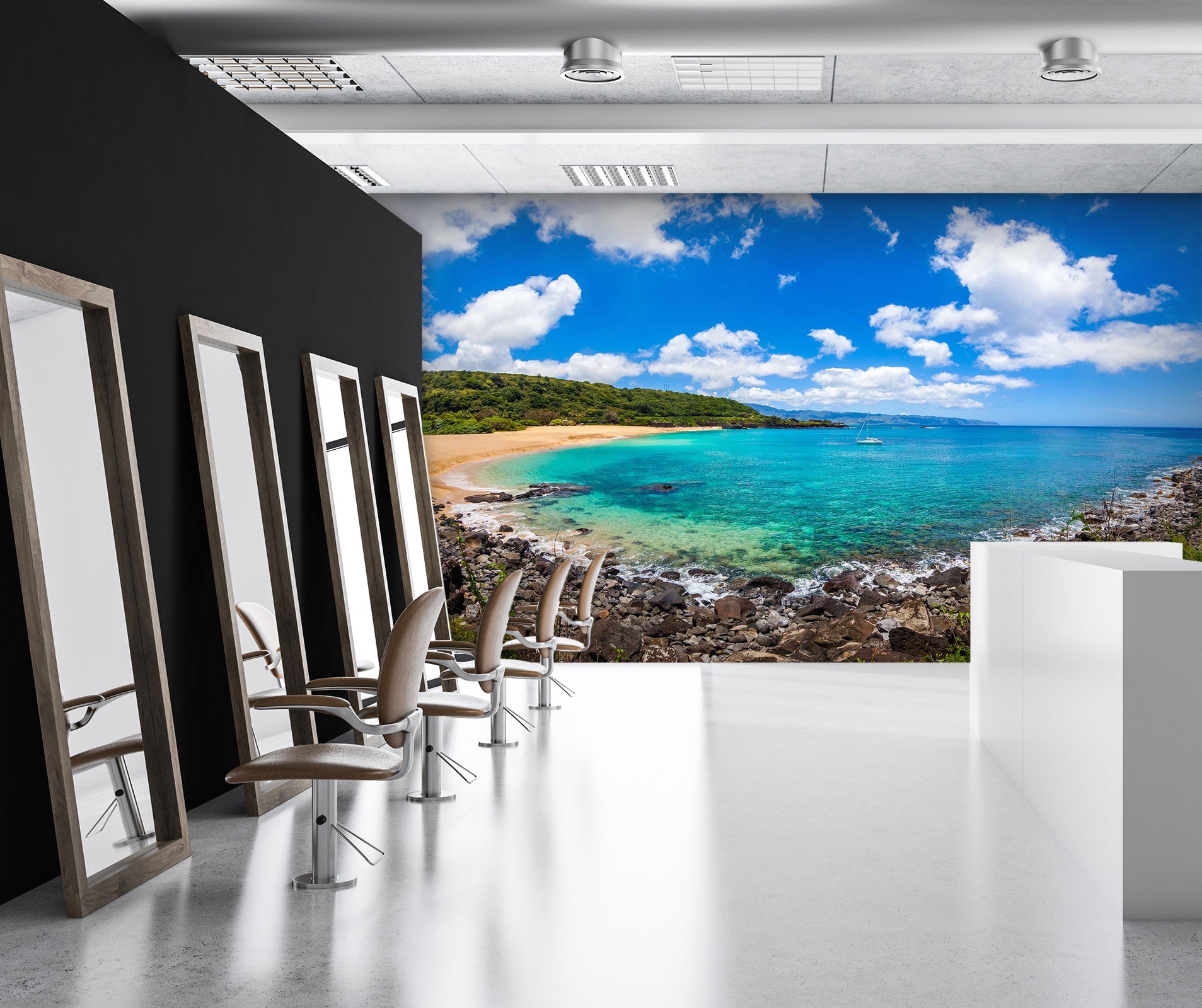 3D Clear Lake Beach 052 Wall Murals Wallpaper AJ Wallpaper 2