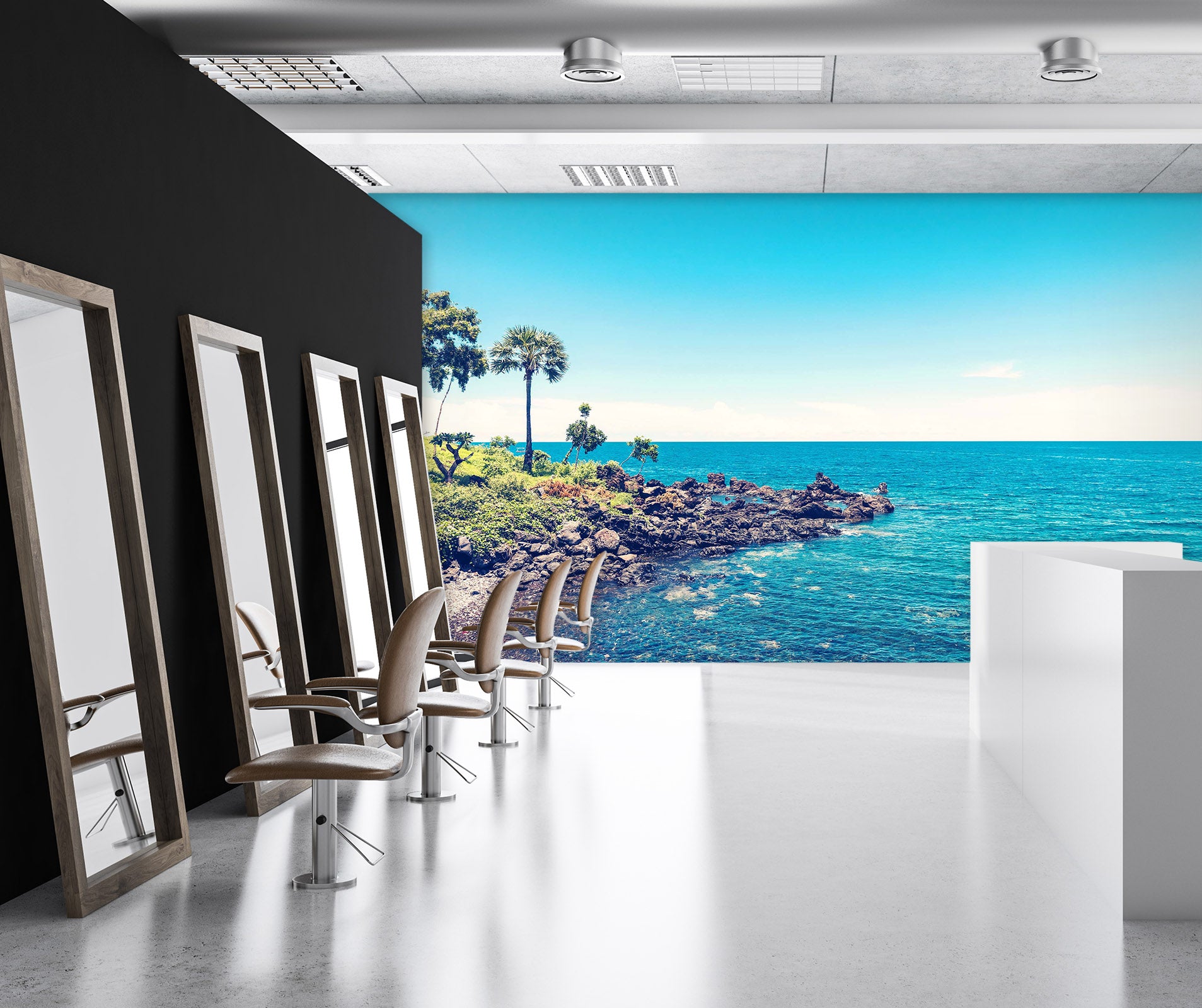 3D Seaside Tree 057 Wall Murals