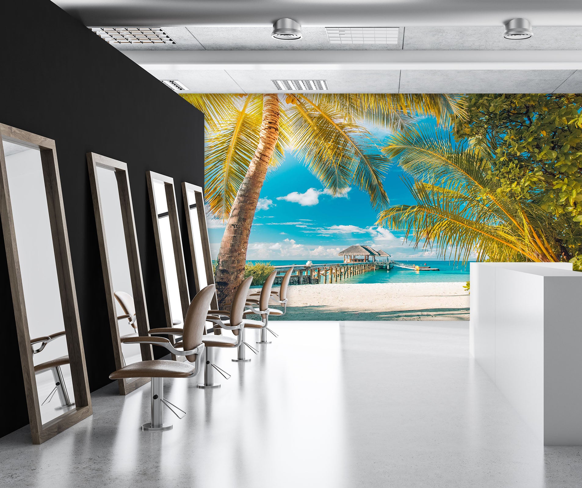 3D White Sand Beach 086 Wall Murals