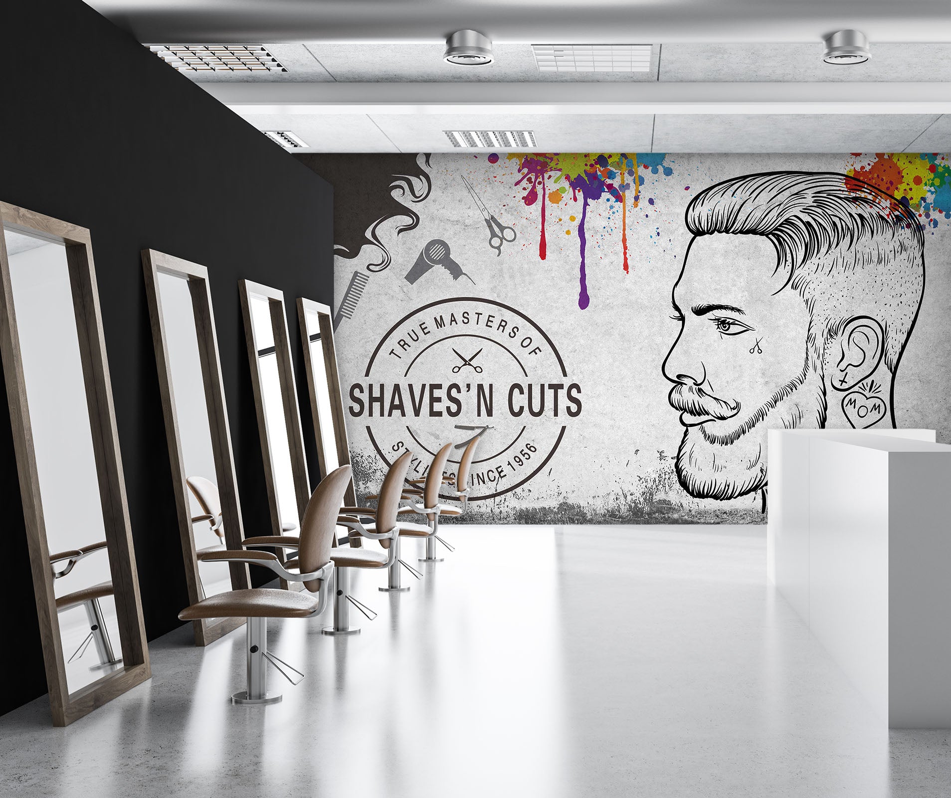 3D Man Sketch 066 Wall Murals