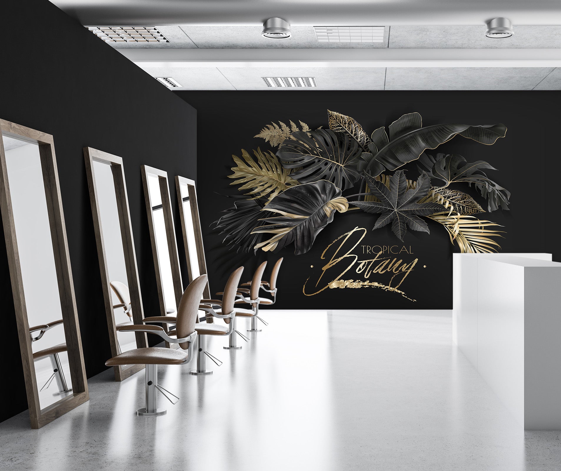 3D Golden Leaves 095 Wall Murals