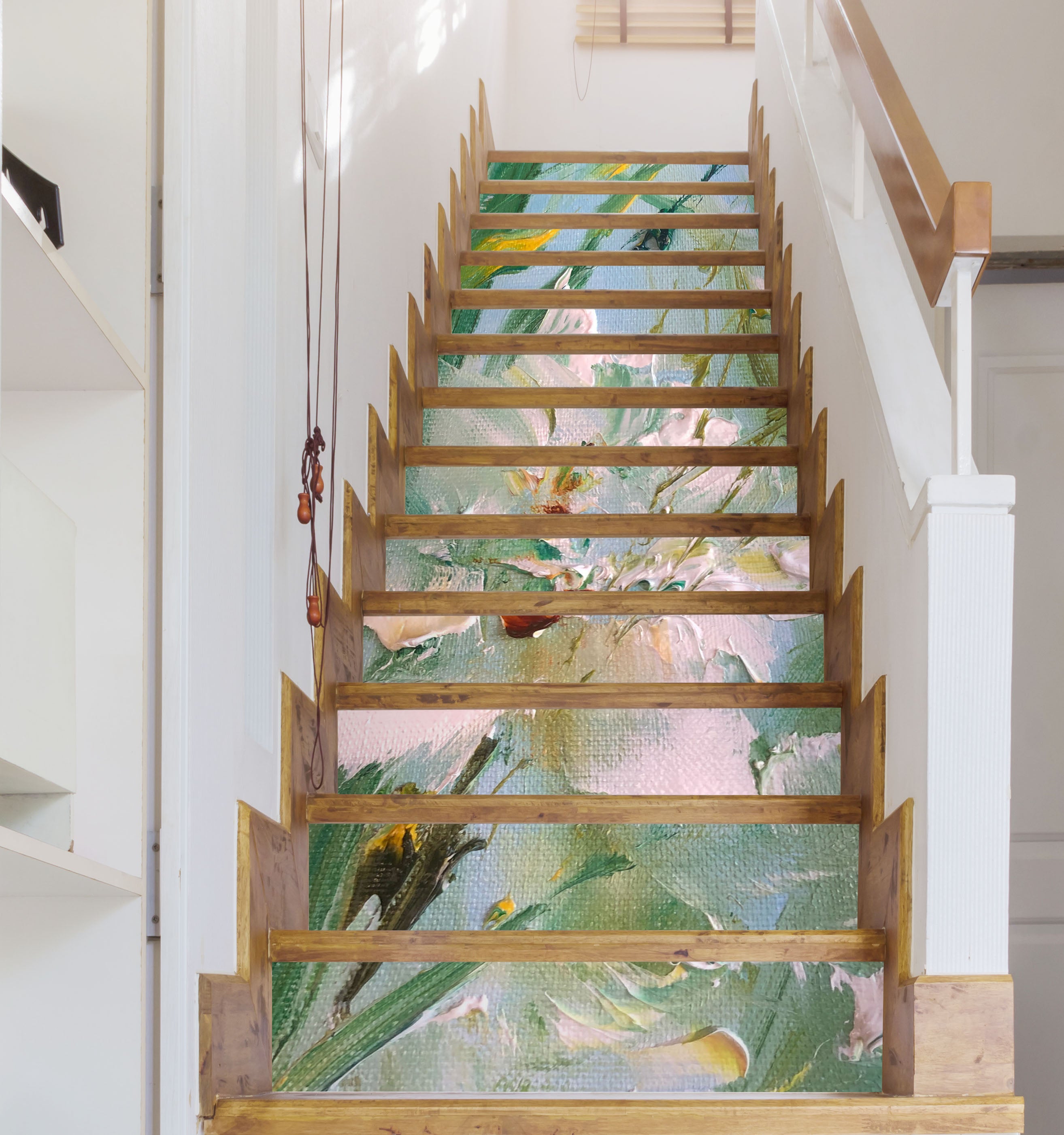 3D White Paint Flower 2189 Skromova Marina Stair Risers