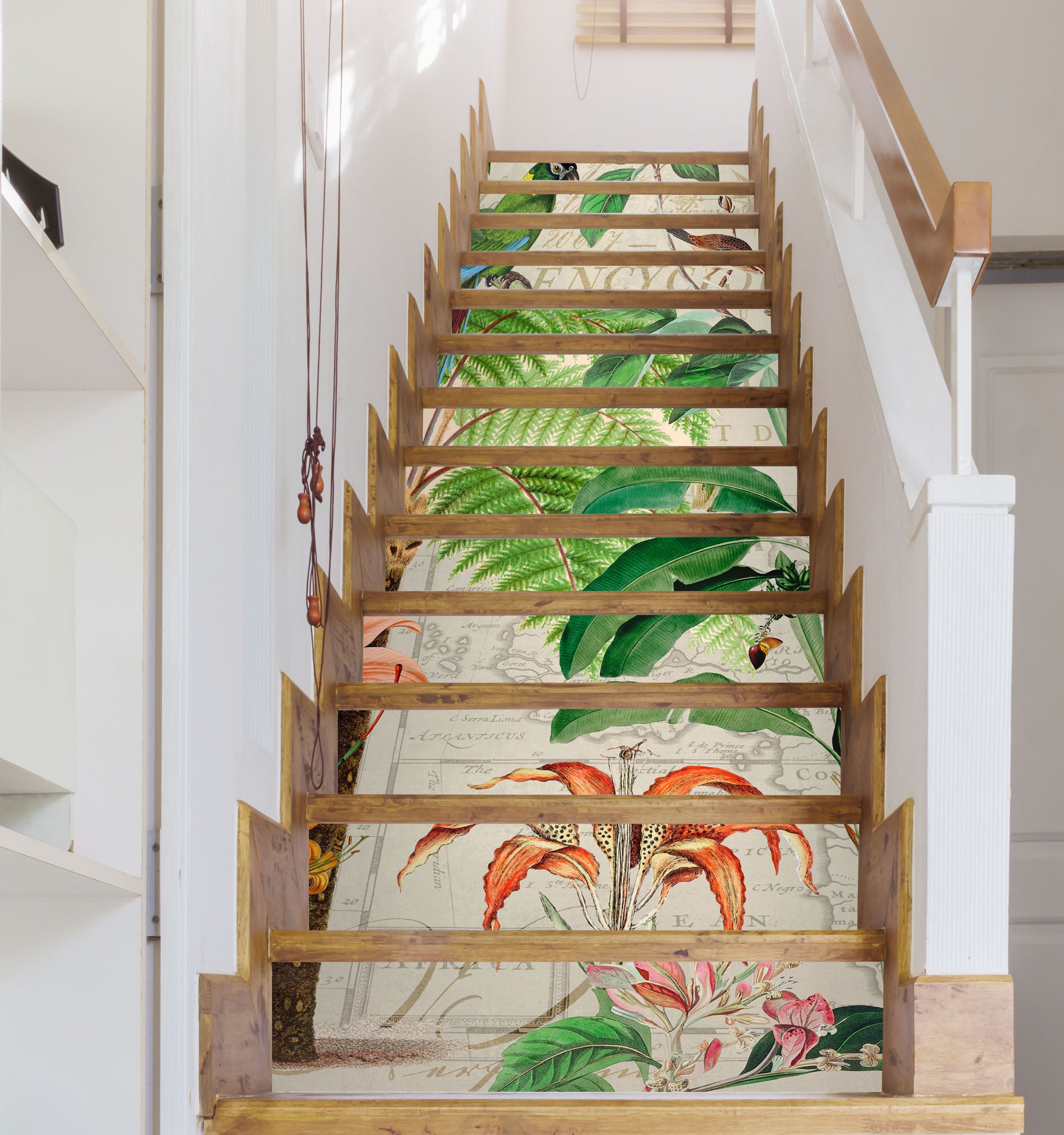 3D Green Leaves 11017 Andrea Haase Stair Risers