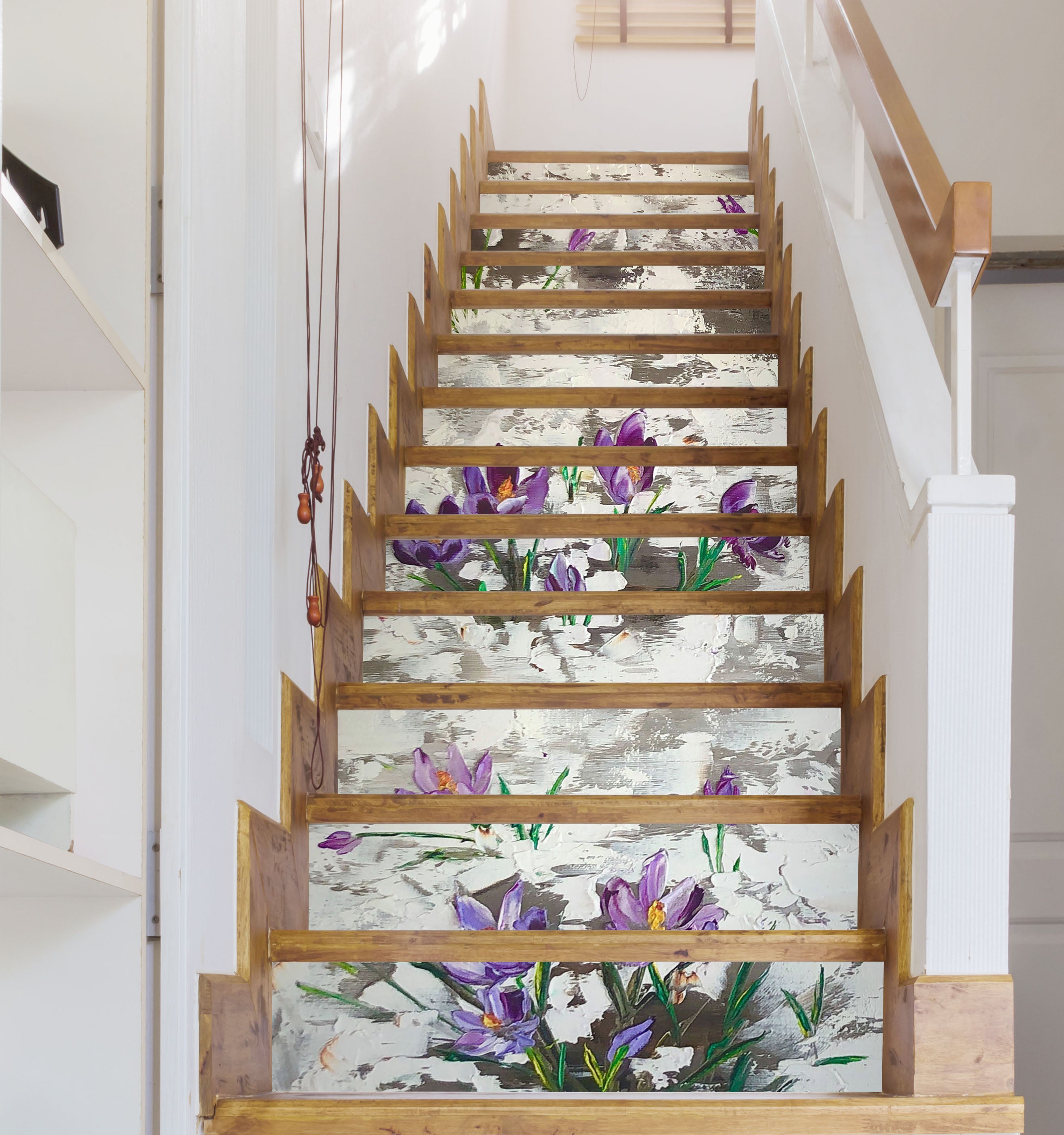 3D Purple Flowers 822 Skromova Marina Stair Risers