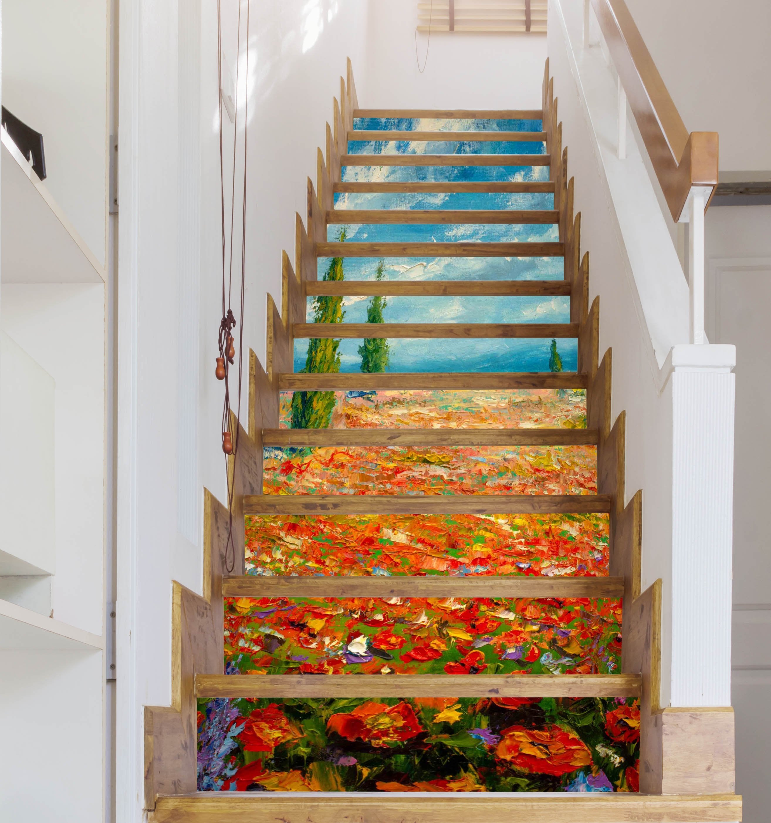3D Oil Painting Flowers 99 Stair Risers Wallpaper AJ Wallpaper