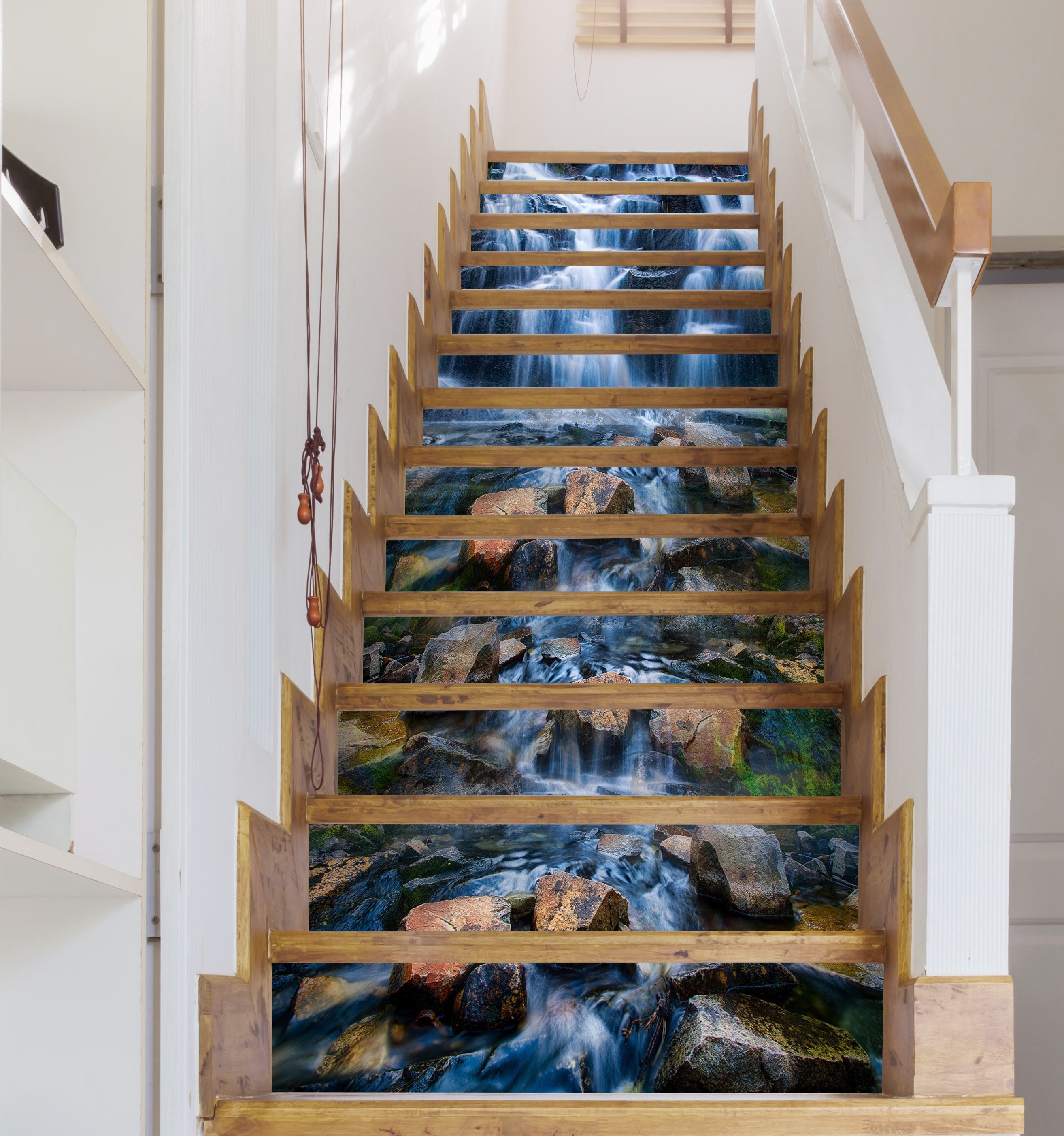 3D Rich Waterfall And Flowing Water 023 Stair Risers