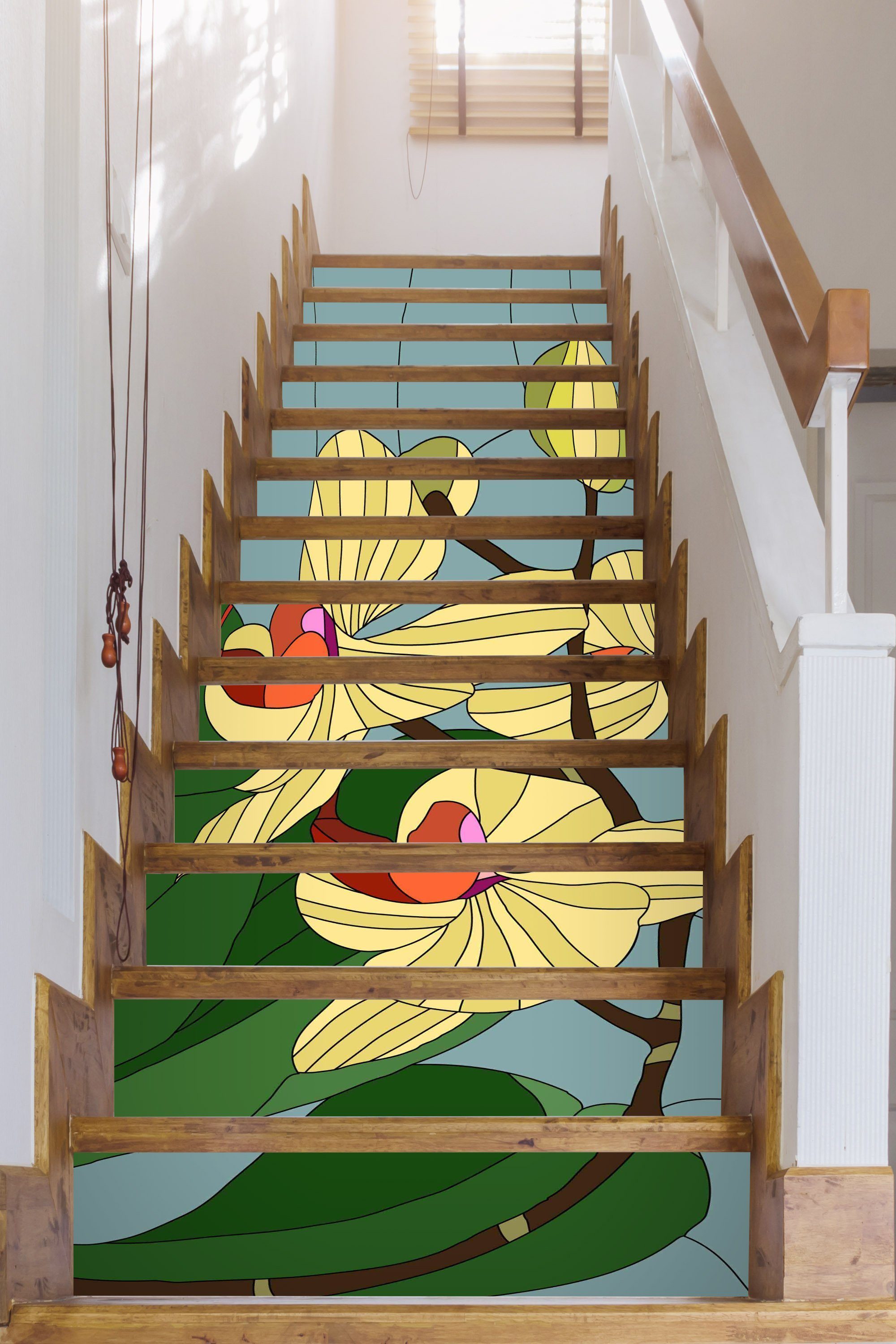 3D Flowers 642 Stair Risers Wallpaper AJ Wallpaper