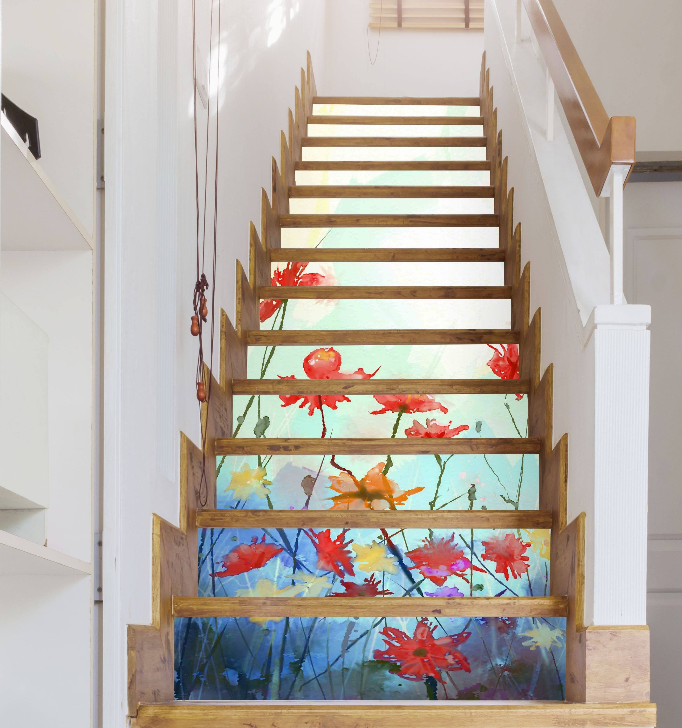 3D Flowers 316 Stair Risers Wallpaper AJ Wallpaper