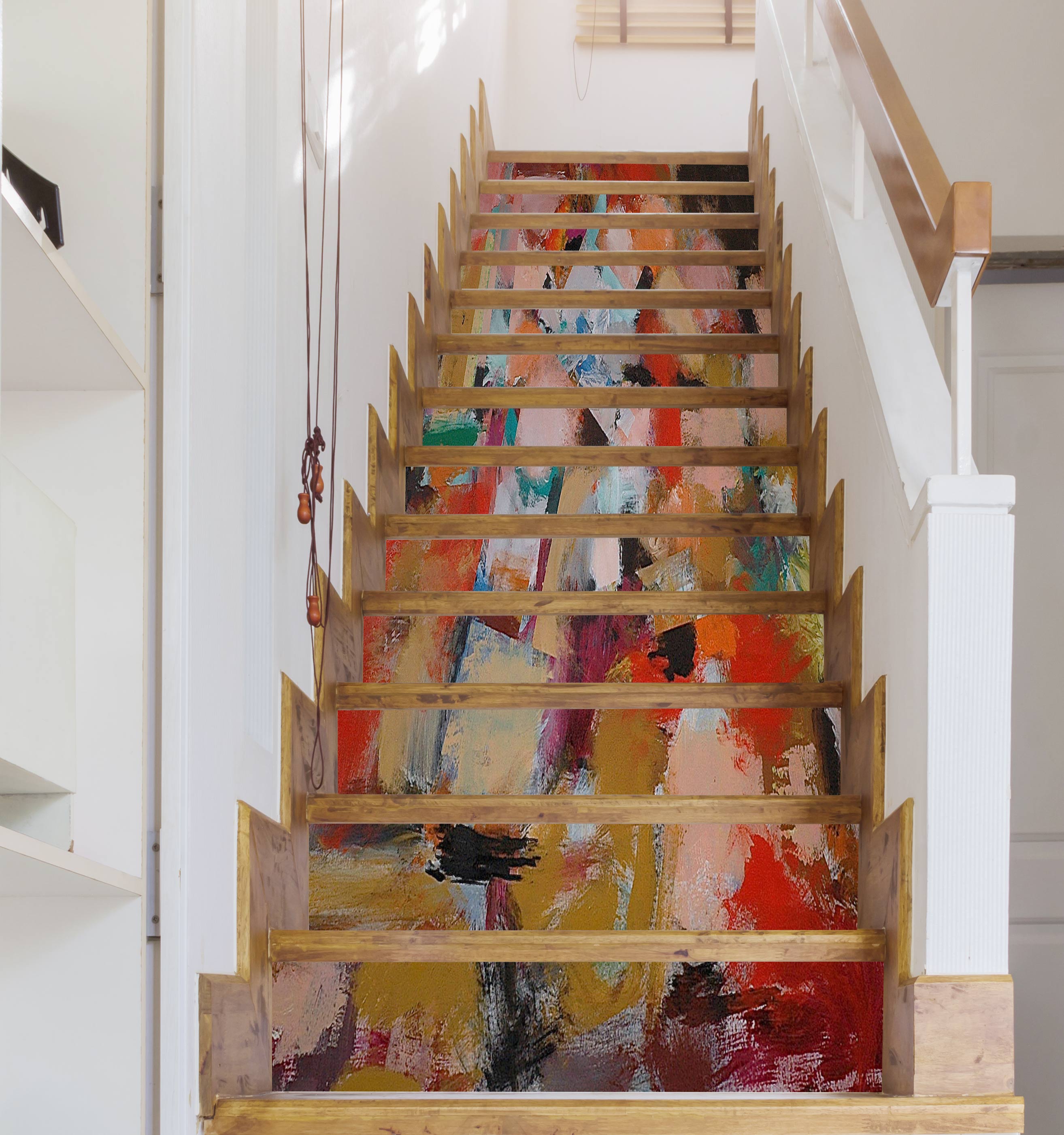 3D Red Color Pattern 89180 Allan P. Friedlander Stair Risers