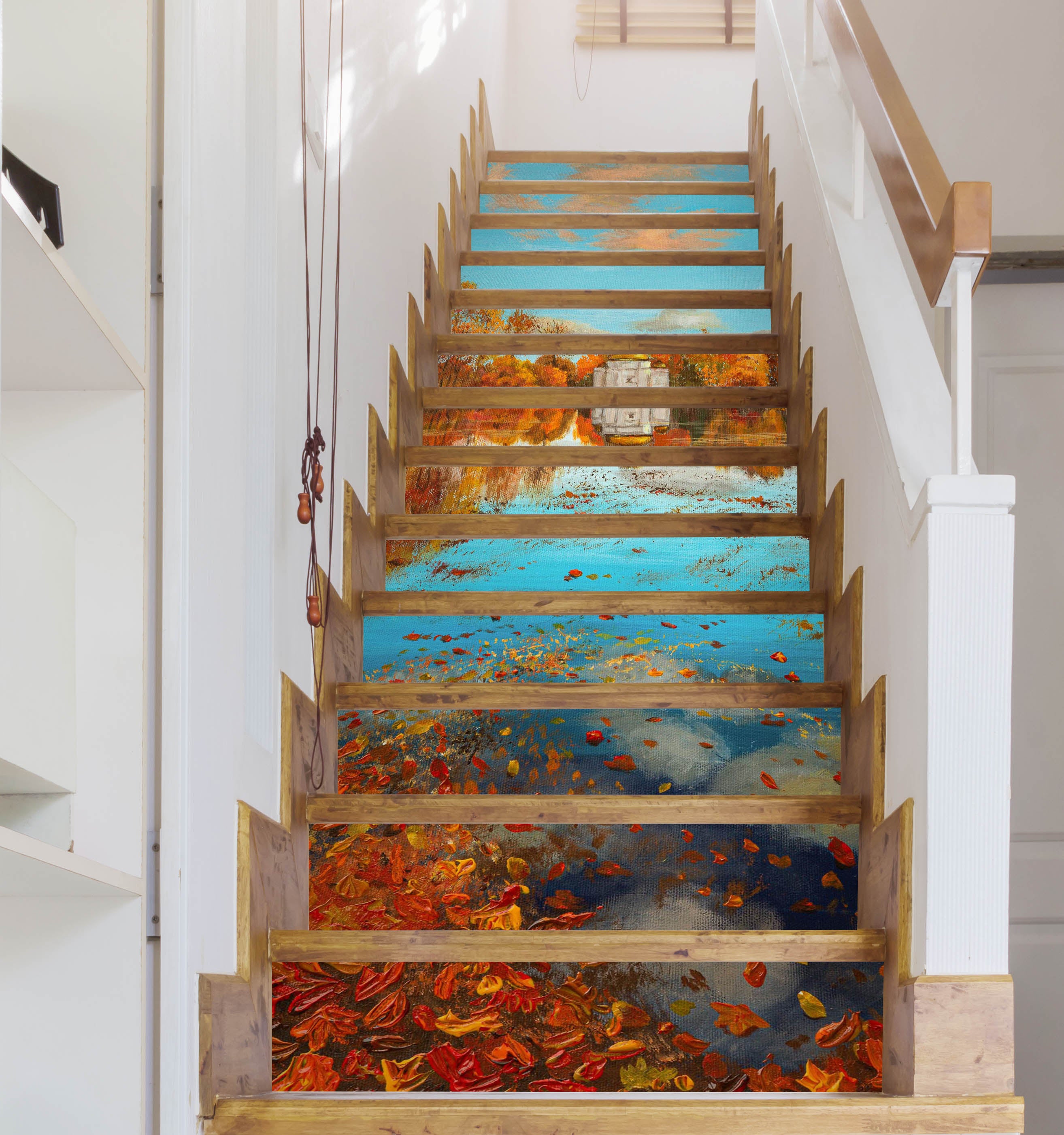 3D Lake Fallen Leaves 8809 Marina Zotova Stair Risers