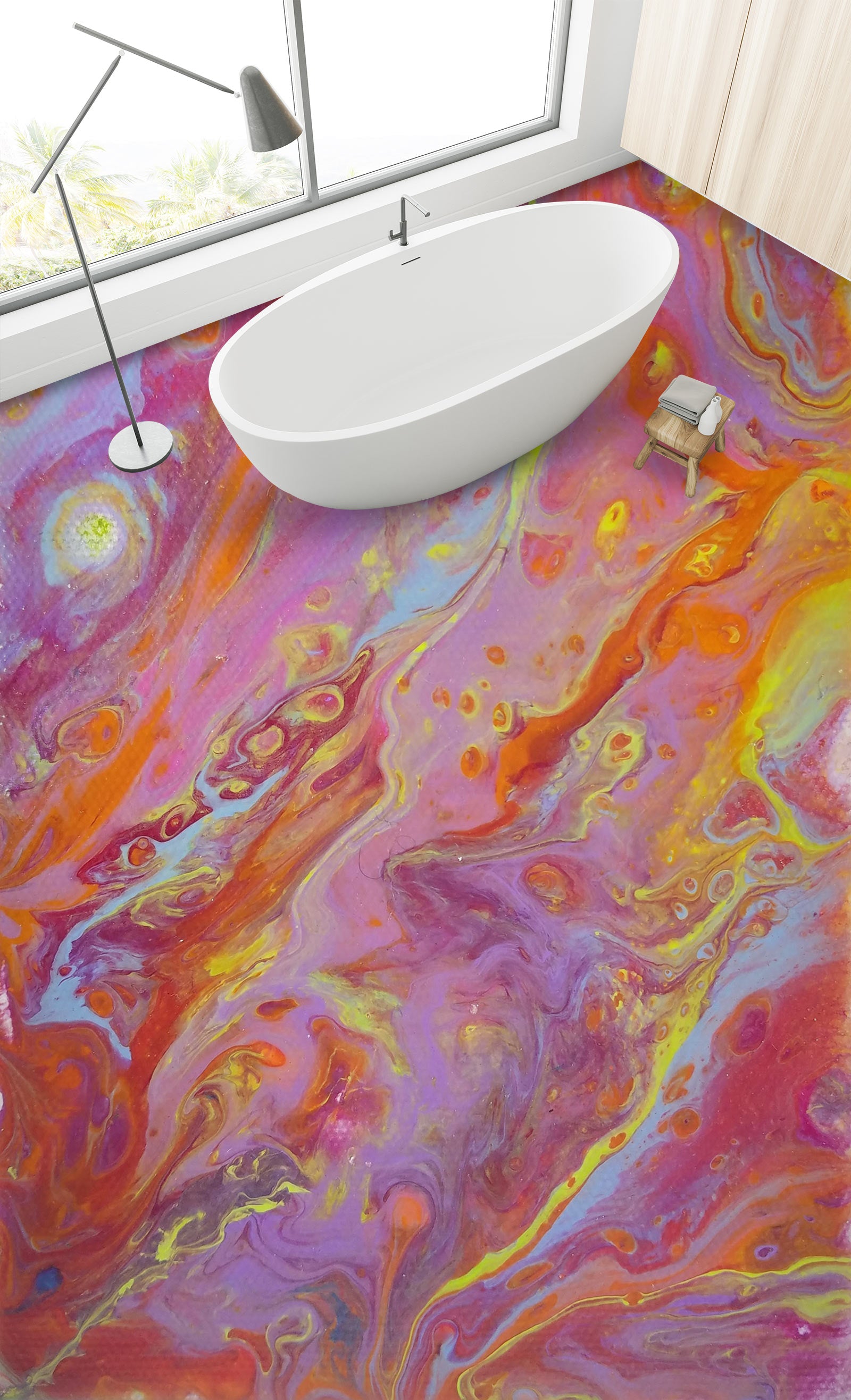 3D Psychedelic Color Art 702 Floor Mural Wallpaper Murals Rug & Mat Print Epoxy waterproof bath floor