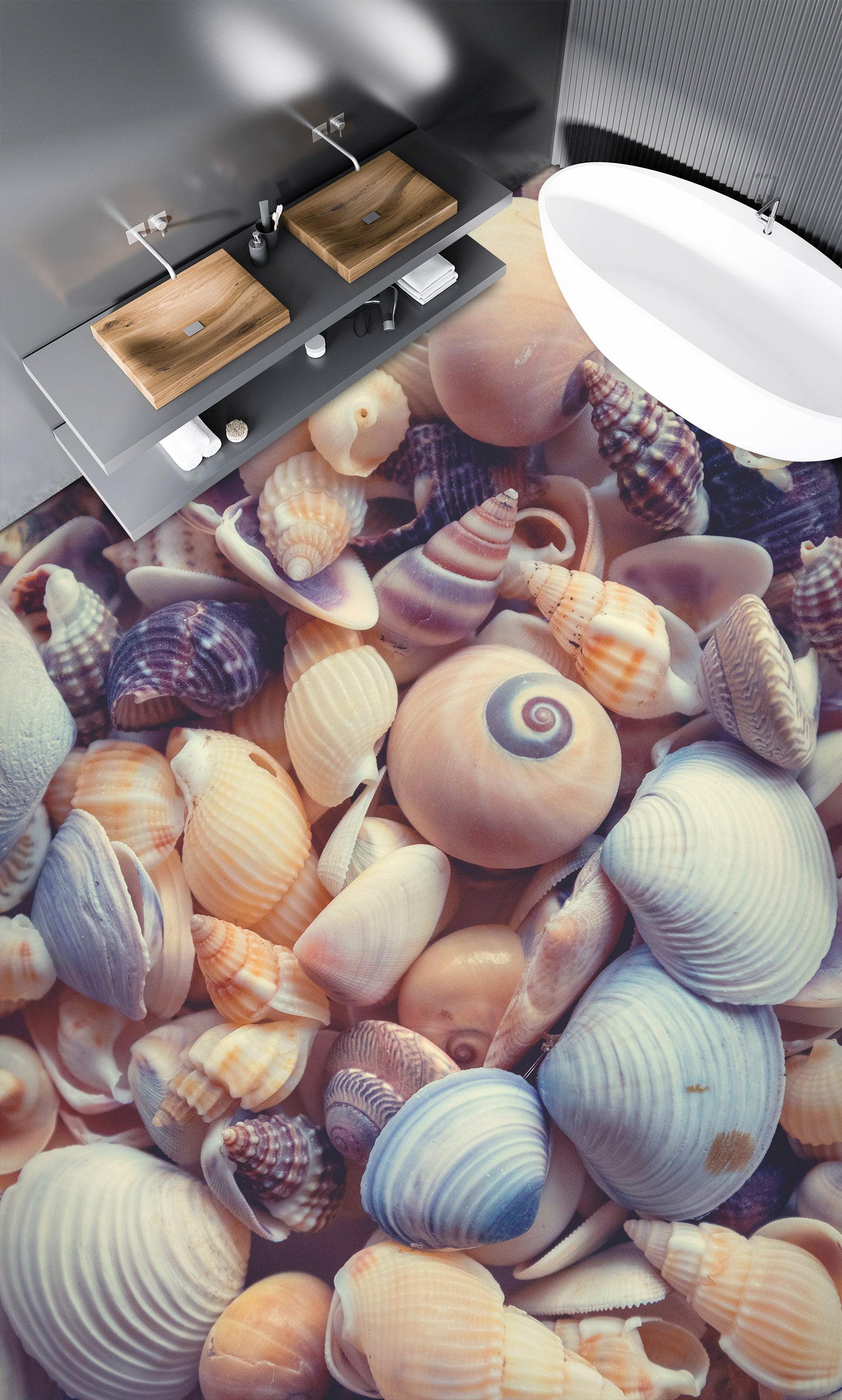 3D Creative Conch 891 Floor Mural Wallpaper Murals Rug & Mat Print Epoxy waterproof bath floor