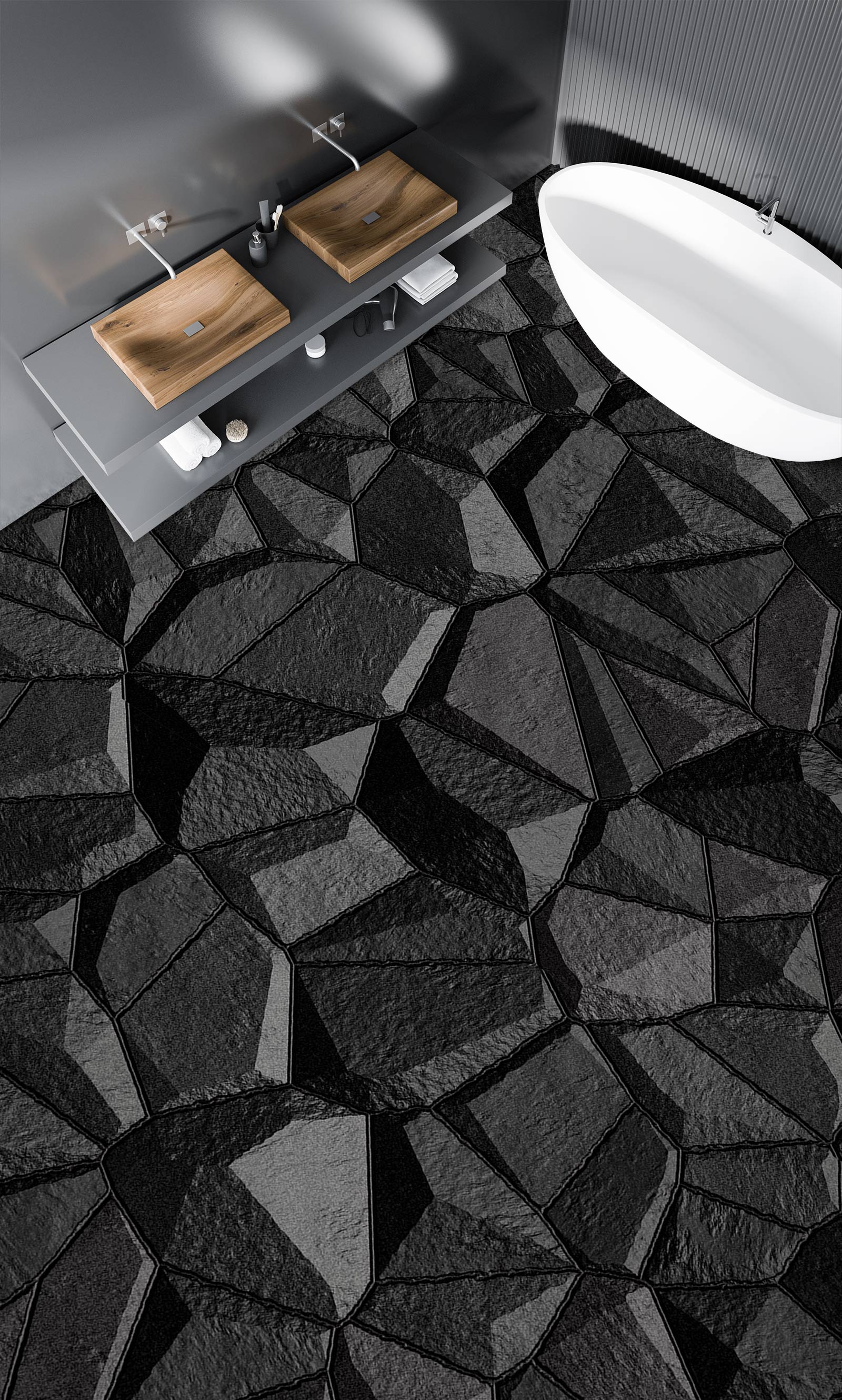 3D Simple Black Stones 1375 Floor Mural Wallpaper Murals Self-Adhesive Removable Print Epoxy
