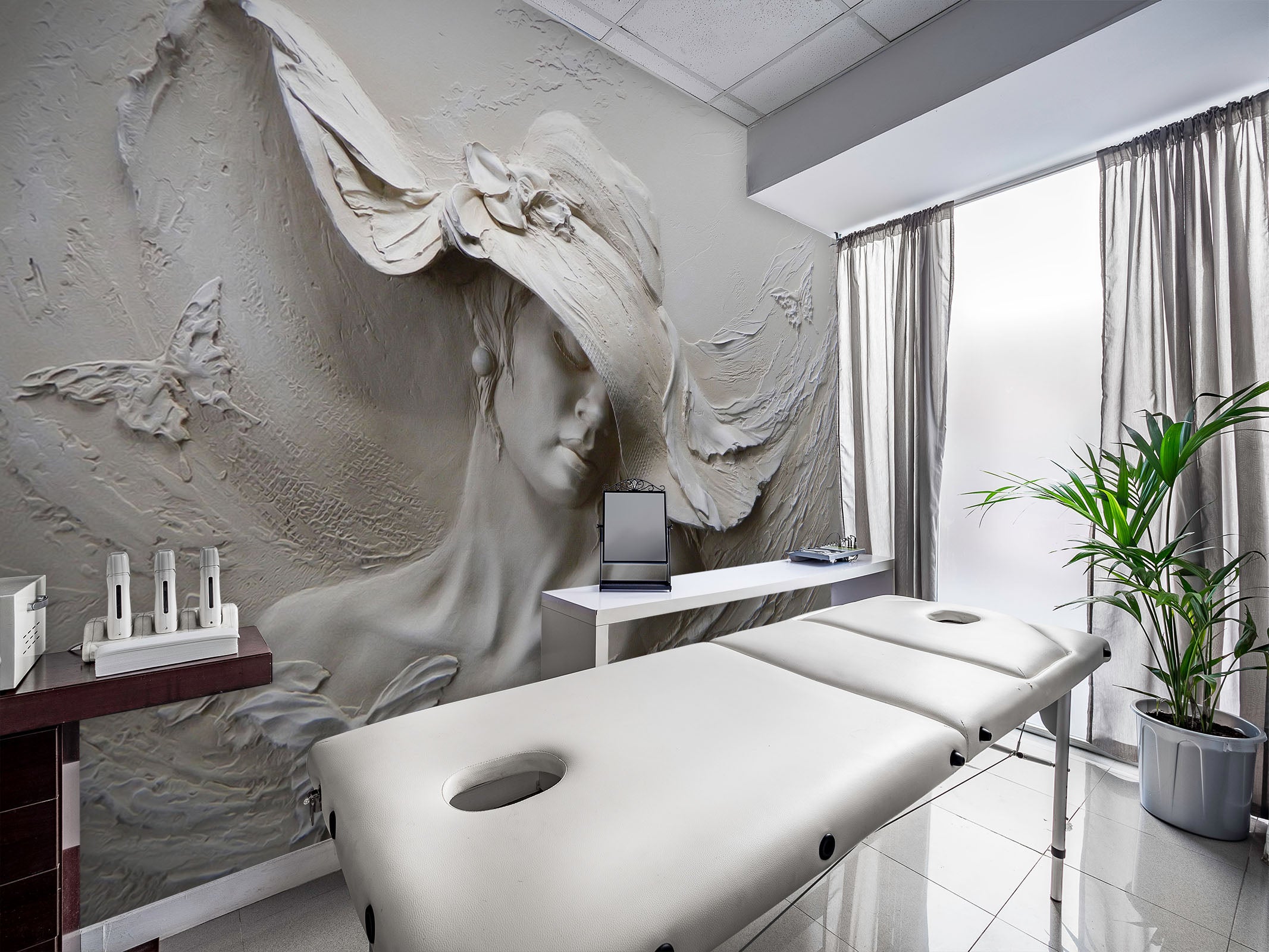 3D Carving Girl 367 Wall Murals