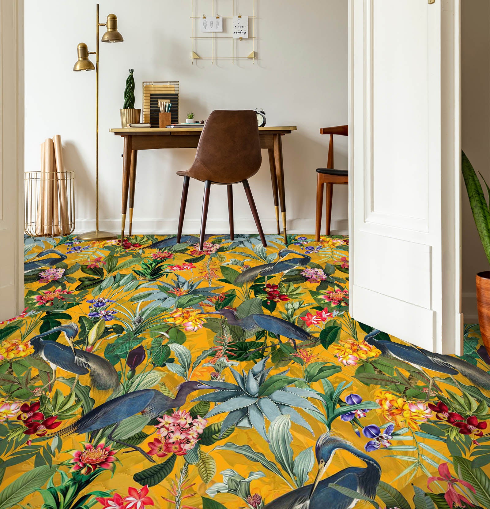 3D Different Colored Flowers 10023 Uta Naumann Floor Mural Wallpaper Murals Self-Adhesive Removable Print Epoxy