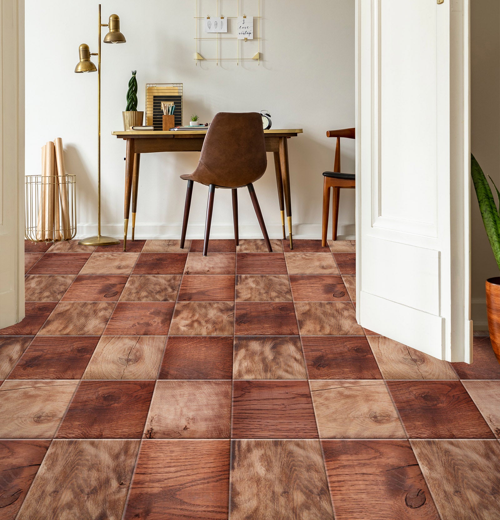 3D Brown Squares 045 Floor Mural Wallpaper Murals Rug & Mat Print Epoxy waterproof bath floor