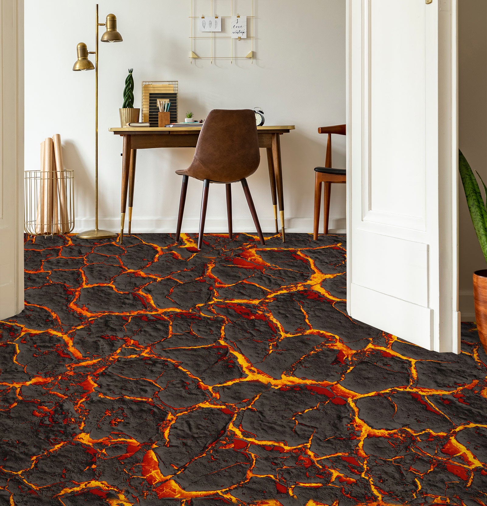 3D Flame Crack 1344 Floor Mural Wallpaper Murals Self-Adhesive Removable Print Epoxy