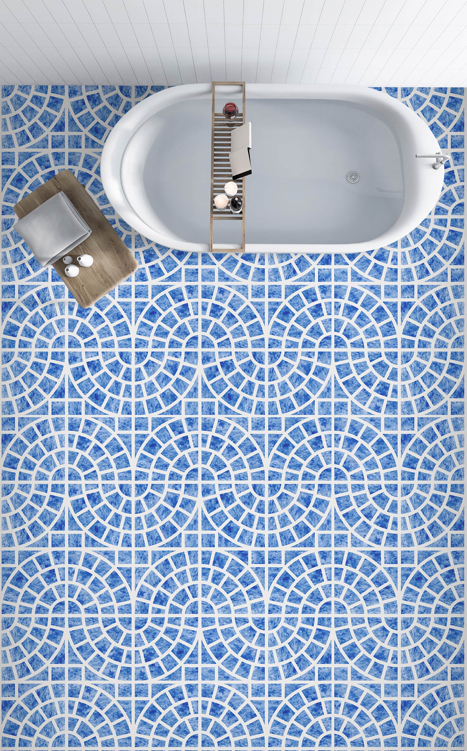 3D Simple Blue Pattern 121 Floor Mural Wallpaper Murals Rug & Mat Print Epoxy waterproof bath floor