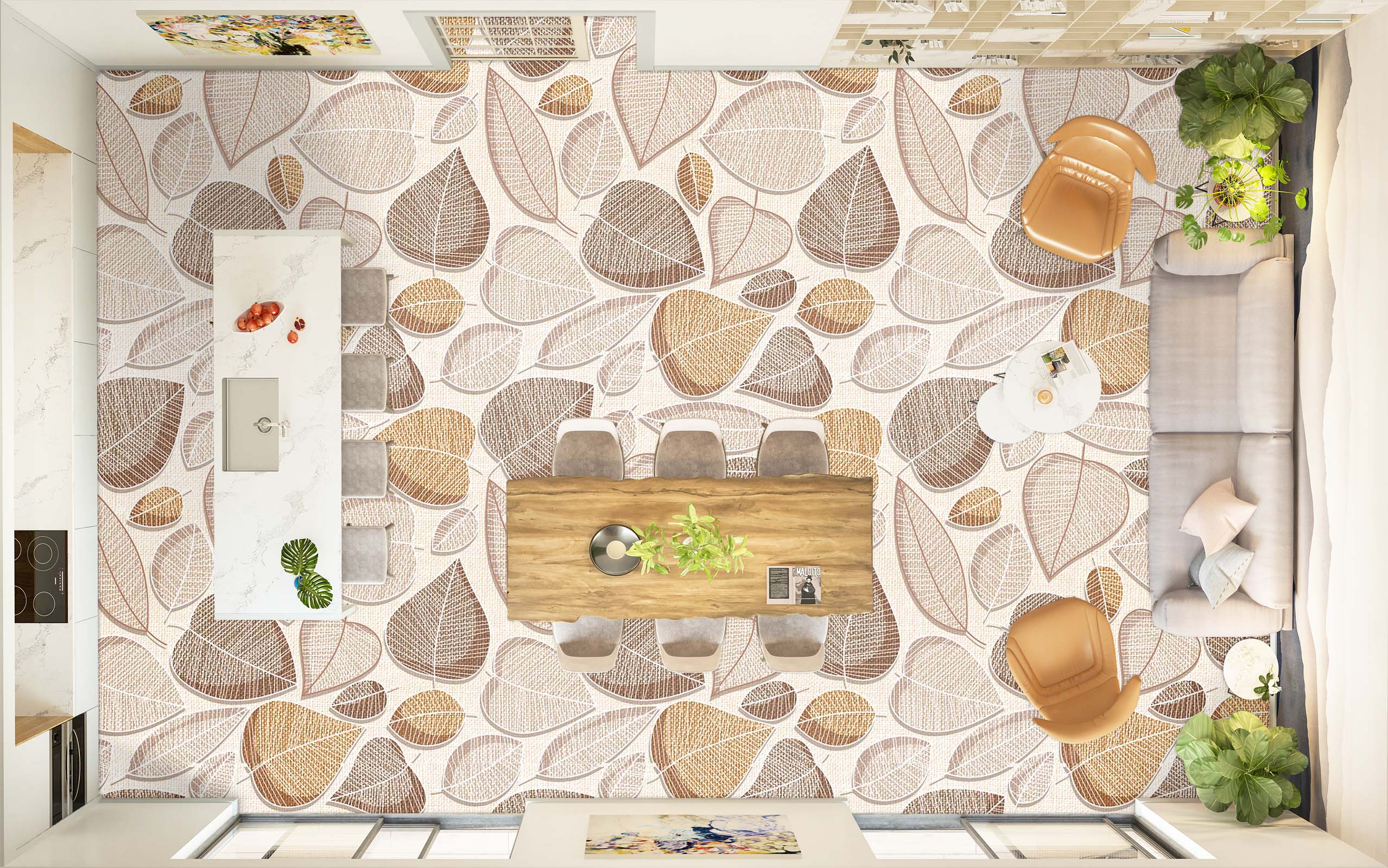 3D Gentle Stone Colors 731 Floor Mural