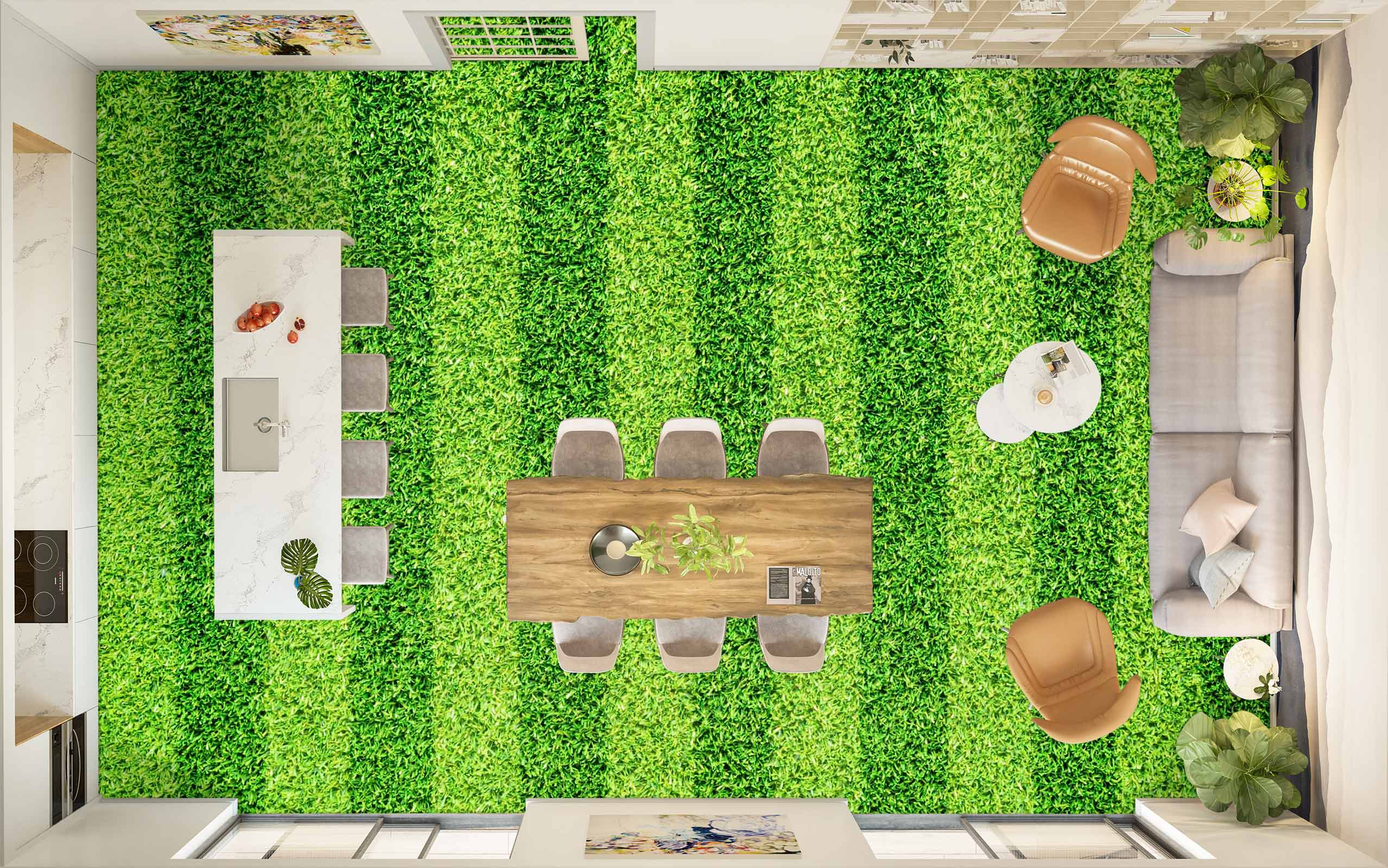 3D Comfortable Green Grass 1378 Floor Mural Wallpaper Murals Self-Adhesive Removable Print Epoxy