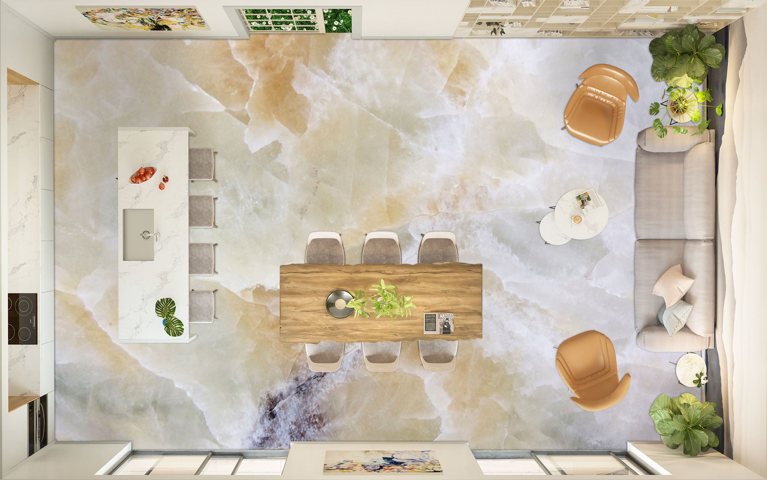 3D Premium Jade Texture 554 Floor Mural Wallpaper Murals Rug & Mat Print Epoxy waterproof bath floor