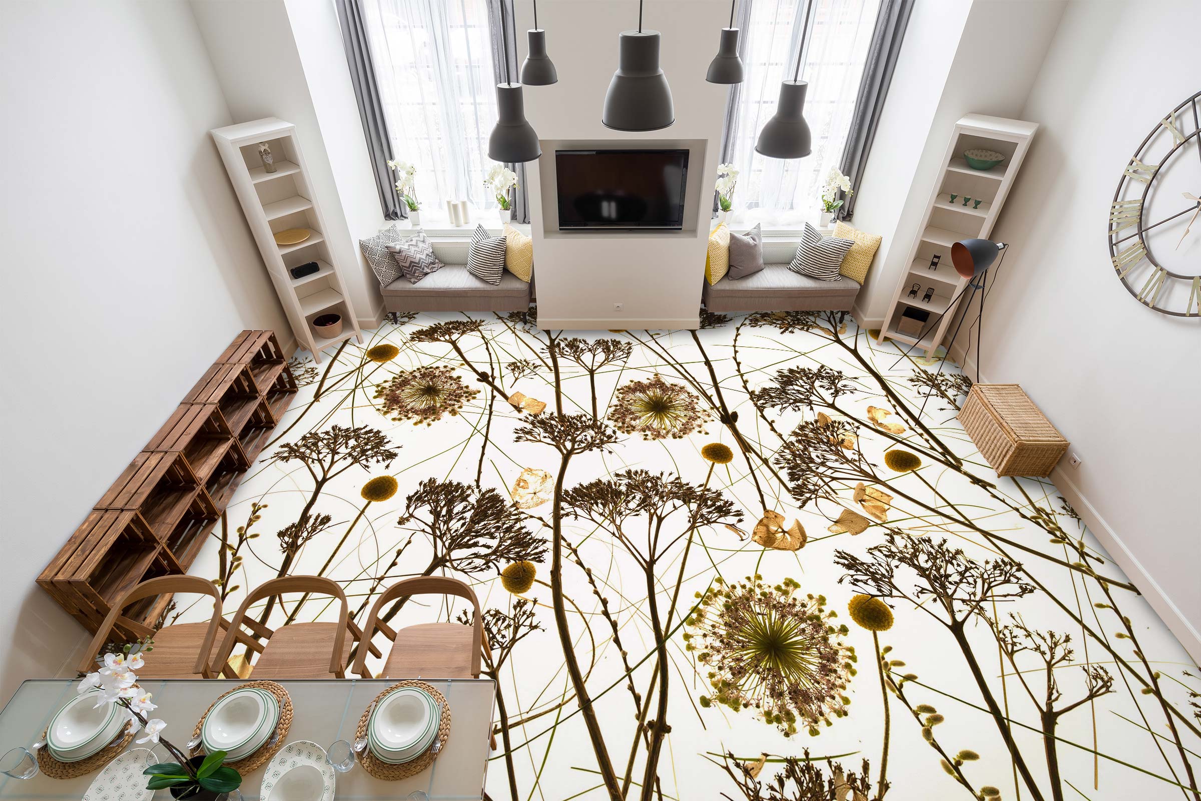 3D Flower Pattern 9860 Assaf Frank Floor Mural Wallpaper Murals Self-Adhesive Removable Print Epoxy