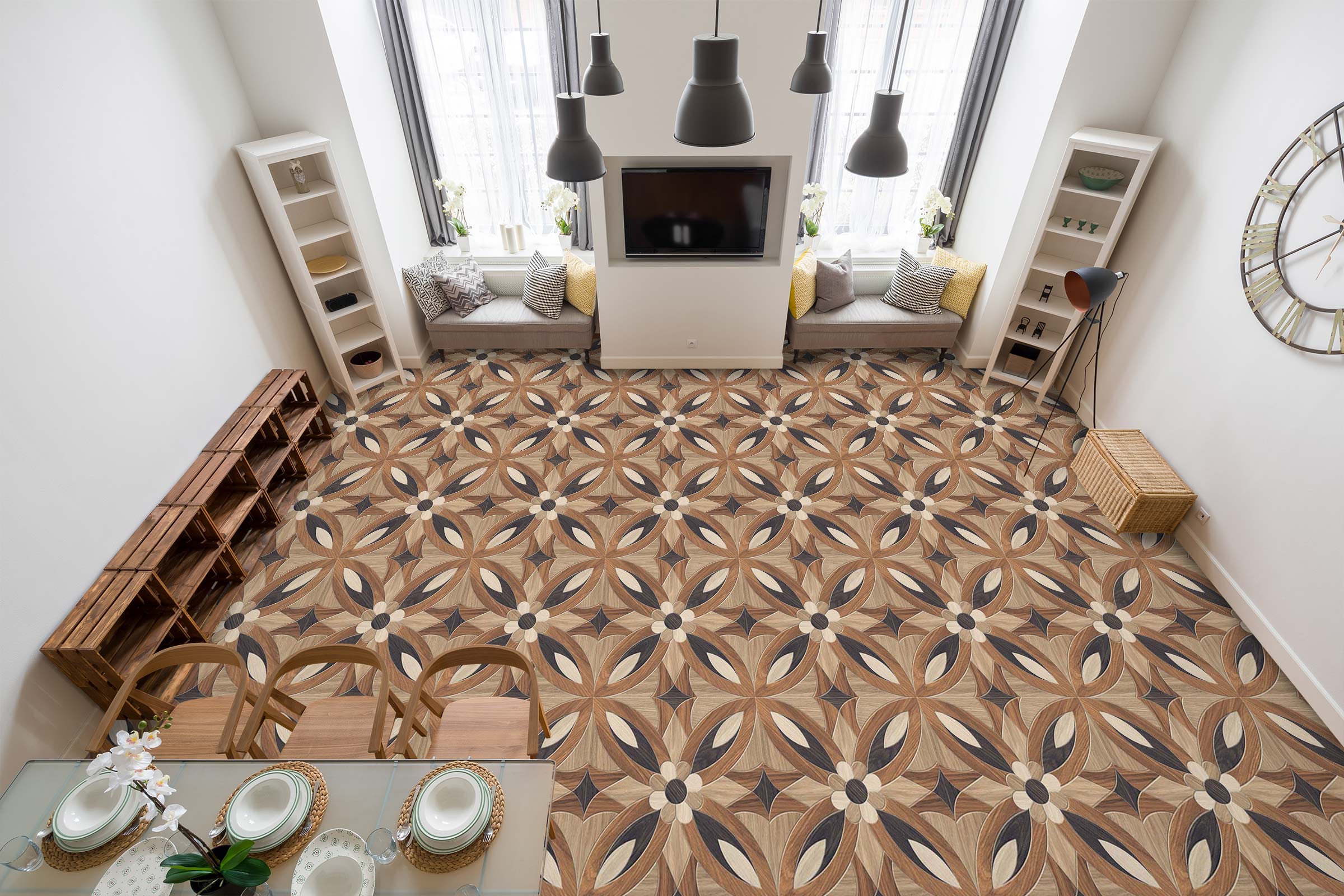 3D Dignified Pattern 472 Floor Mural